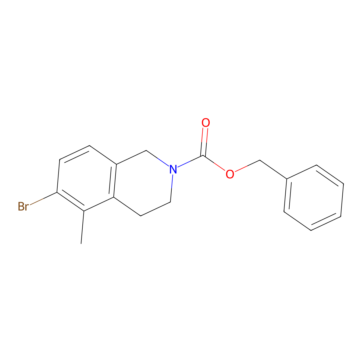 Benzyl 6-bromo-5-methyl-1,2,3,4-tetrahydroisoquinoline-2-carboxylate molecular structure, CAS 2680795-58-6