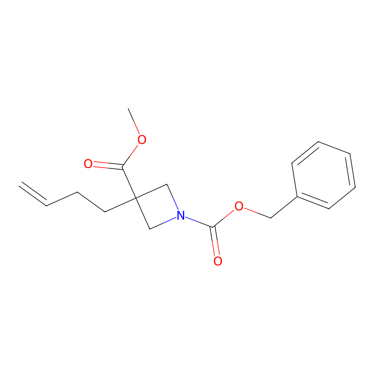 1-Benzyl 3-methyl 3-(but-3-en-1-yl)azetidine-1,3-dicarboxylate molecular structure, CAS 2680795-60-0