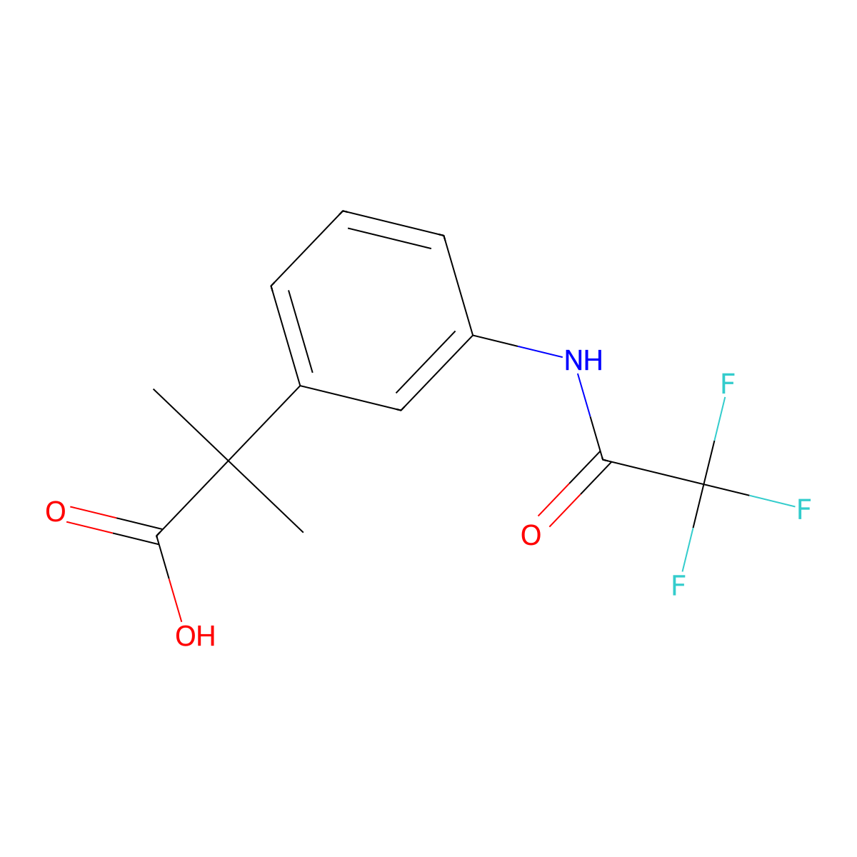 2-Methyl-2-[3-(2,2,2-trifluoroacetamido)phenyl]propanoic acid molecular structure, CAS 2680795-75-7