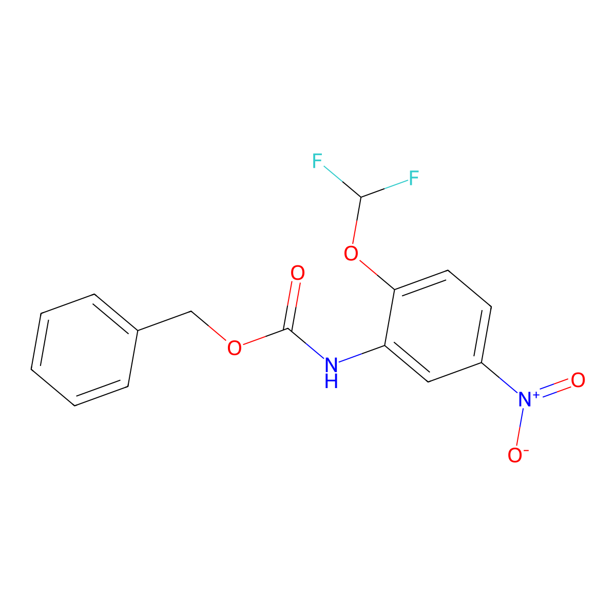 benzyl N-[2-(difluoromethoxy)-5-nitrophenyl]carbamate molecular structure, CAS 2680795-77-9