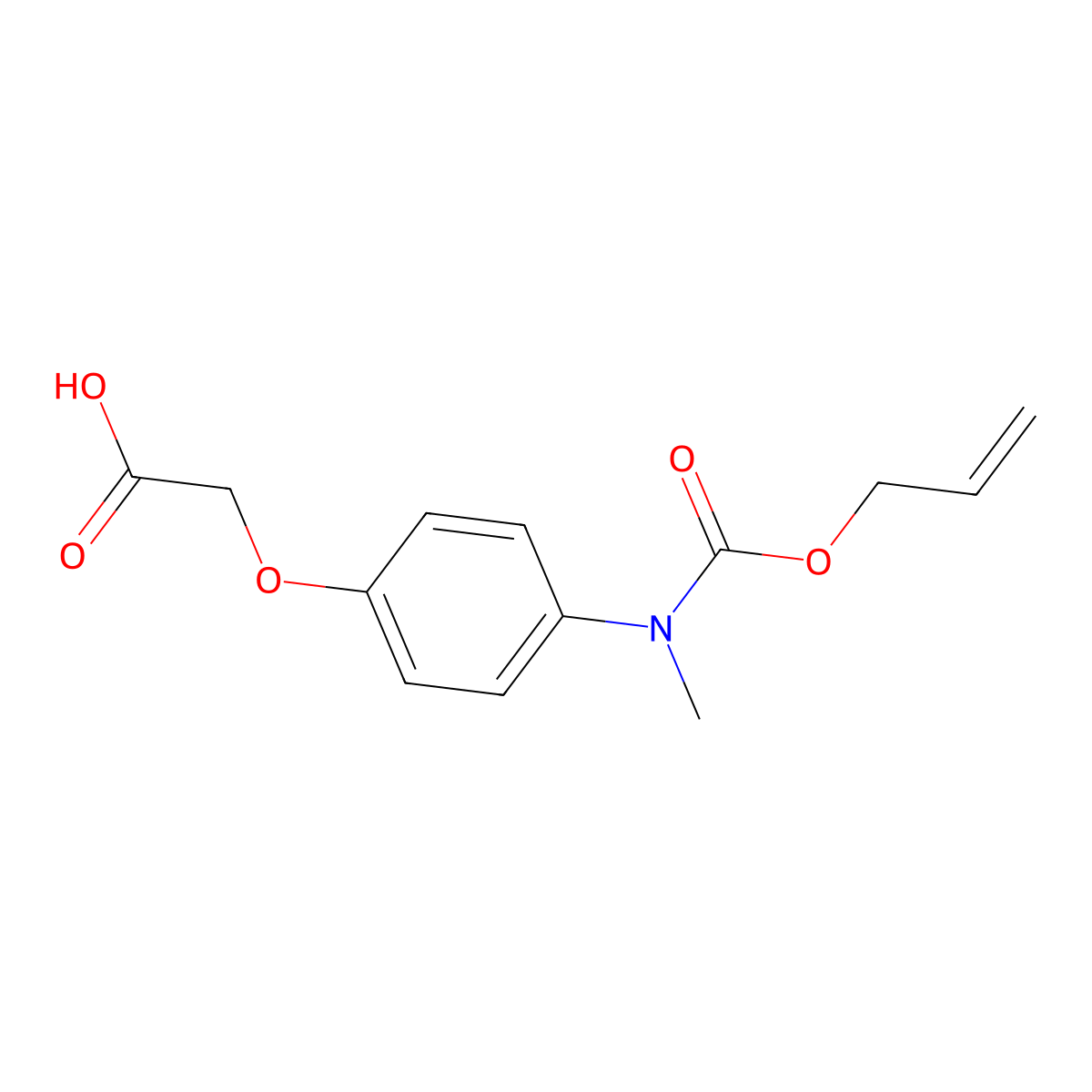 2-(4-{Methyl[(prop-2-en-1-yloxy)carbonyl]amino}phenoxy)acetic acid molecular structure, CAS 2680795-95-1