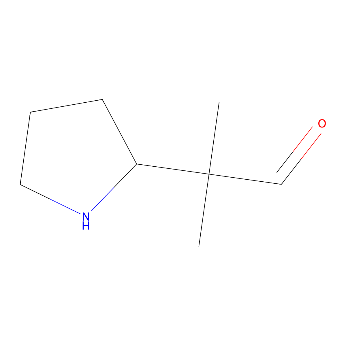 2-Methyl-2-(pyrrolidin-2-yl)propanal molecular structure, CAS 2680795-97-3