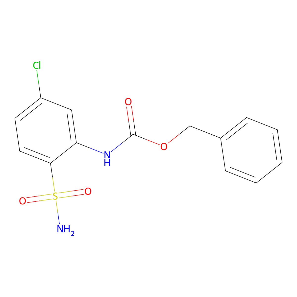 benzyl N-(5-chloro-2-sulfamoylphenyl)carbamate molecular structure, CAS 2680796-04-5