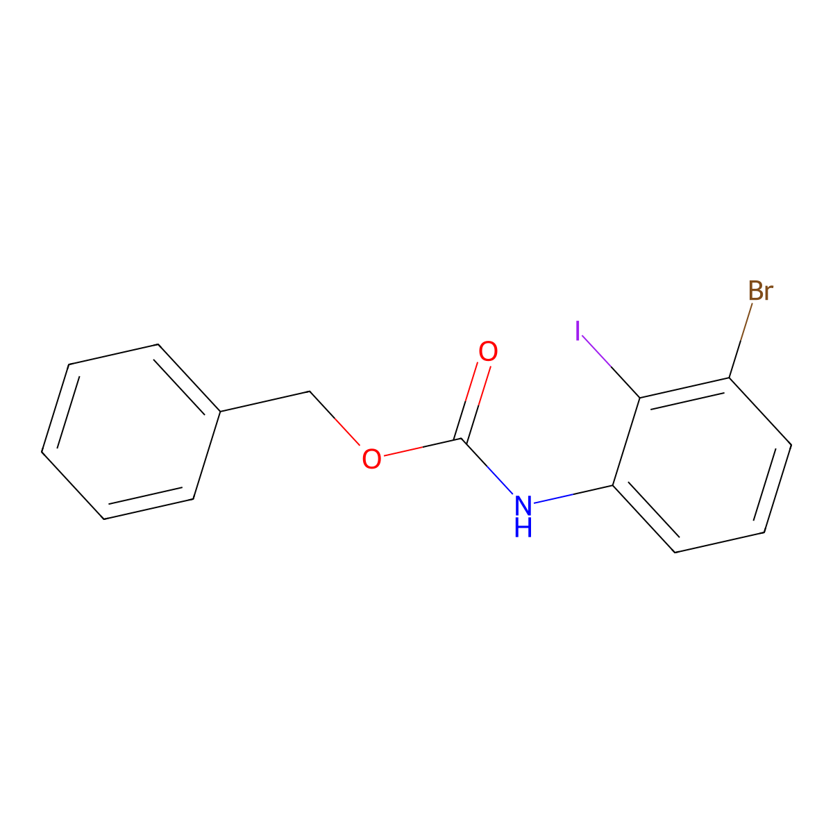 benzyl N-(3-bromo-2-iodophenyl)carbamate molecular structure, CAS 2680796-09-0