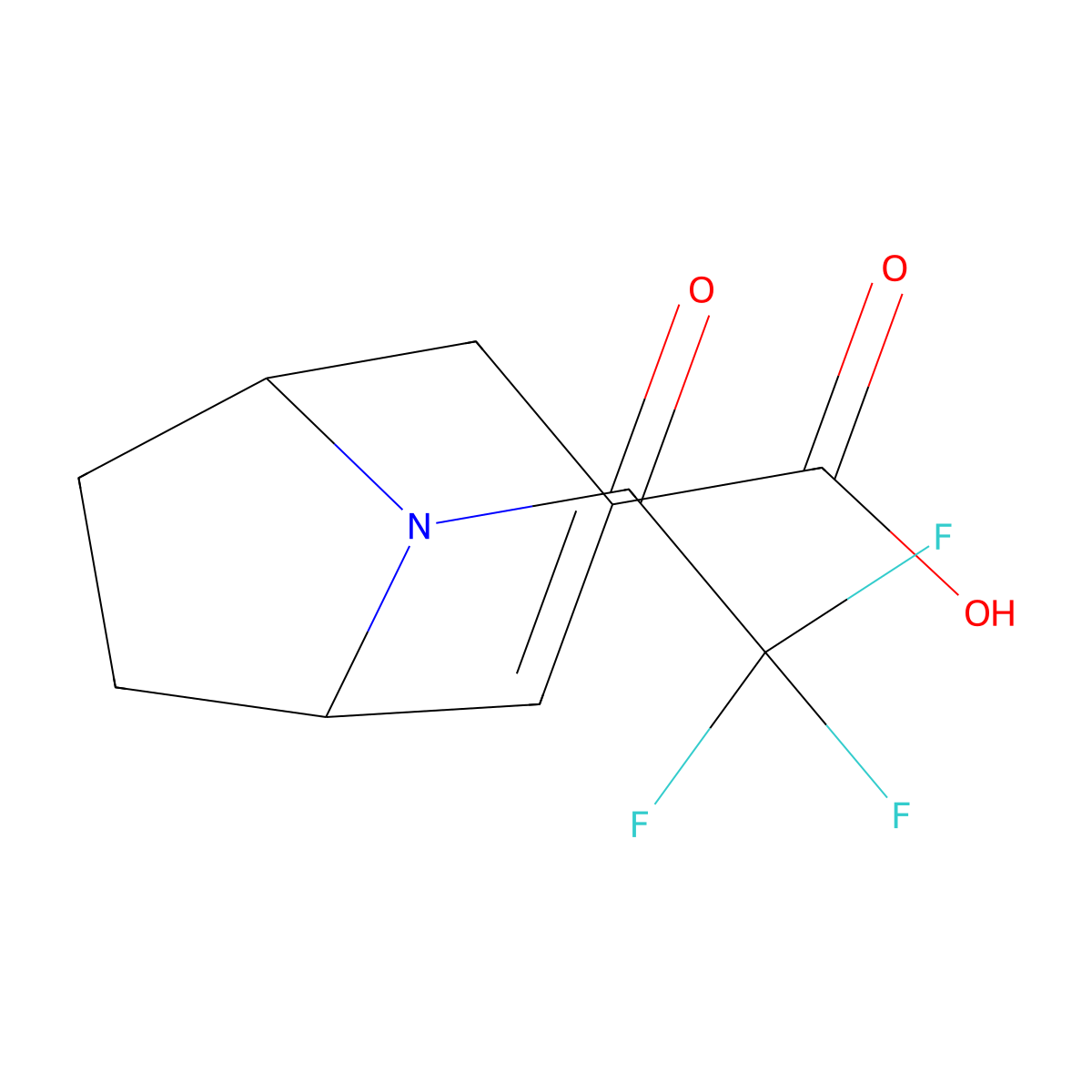 8-(2,2,2-Trifluoroacetyl)-8-azabicyclo[3.2.1]oct-2-ene-3-carboxylic acid molecular structure, CAS 2680796-15-8