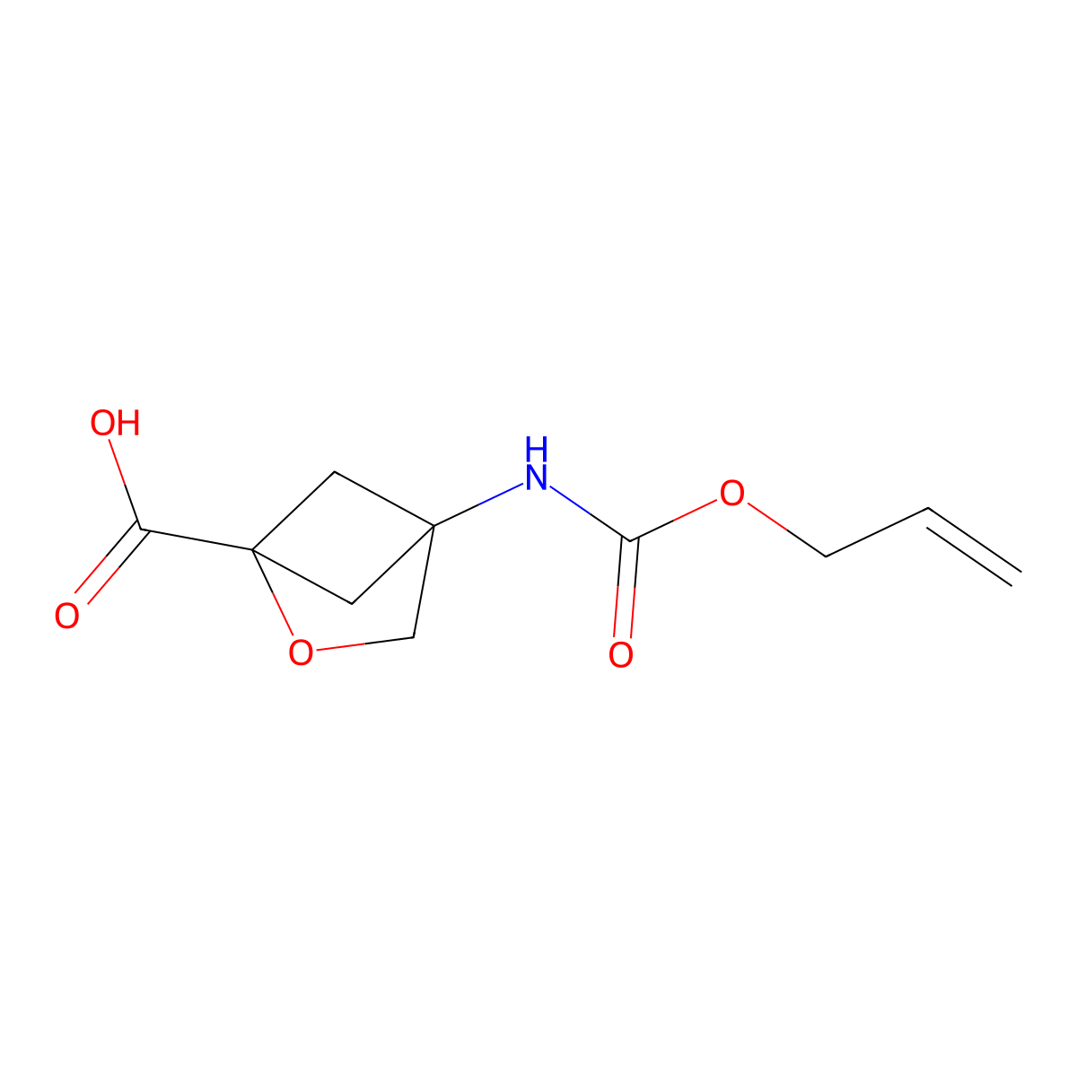 4-{[(Prop-2-en-1-yloxy)carbonyl]amino}-2-oxabicyclo[2.1.1]hexane-1-carboxylic acid molecular structure, CAS 2680796-27-2