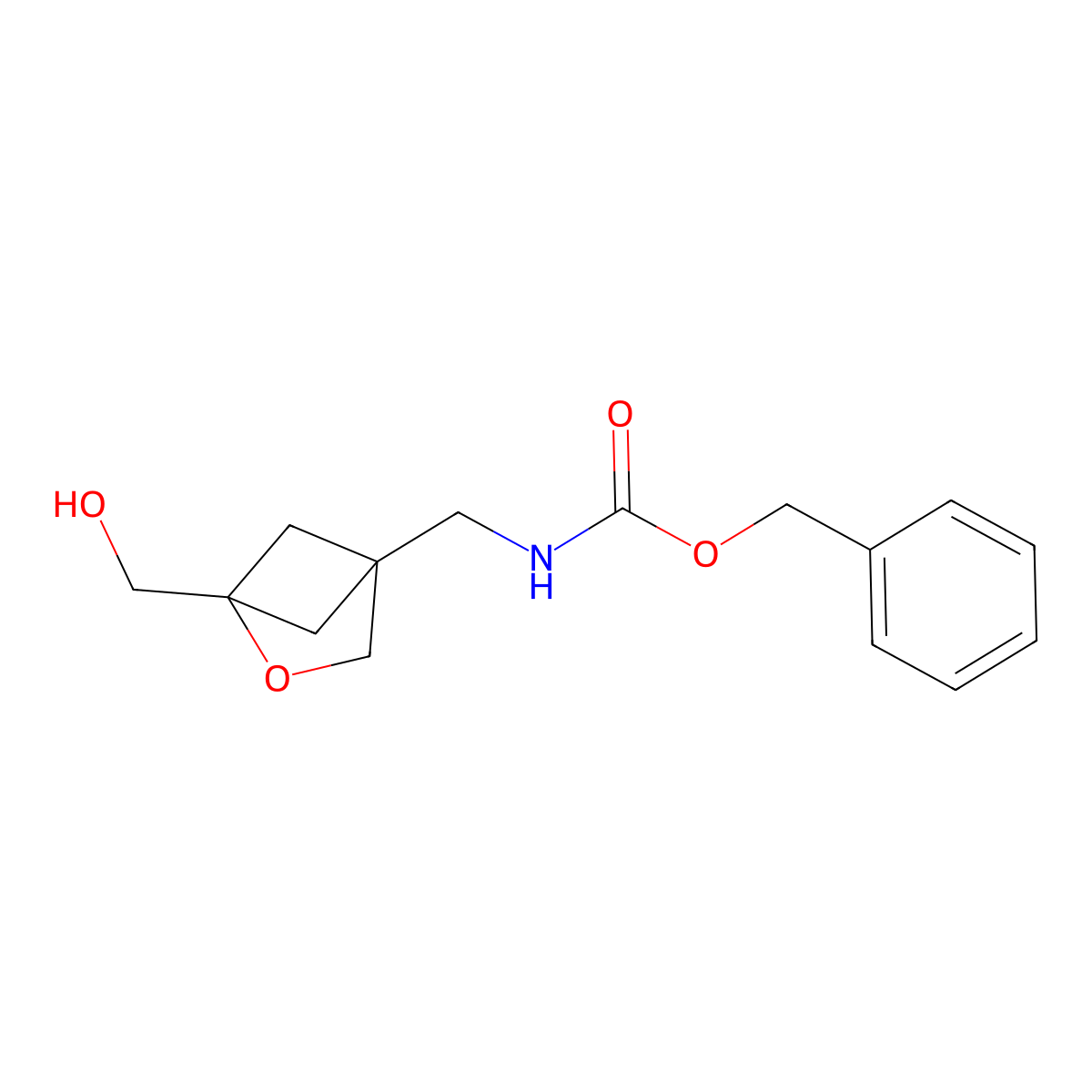 benzyl N-{[1-(hydroxymethyl)-2-oxabicyclo[2.1.1]hexan-4-yl]methyl}carbamate molecular structure, CAS 2680796-30-7