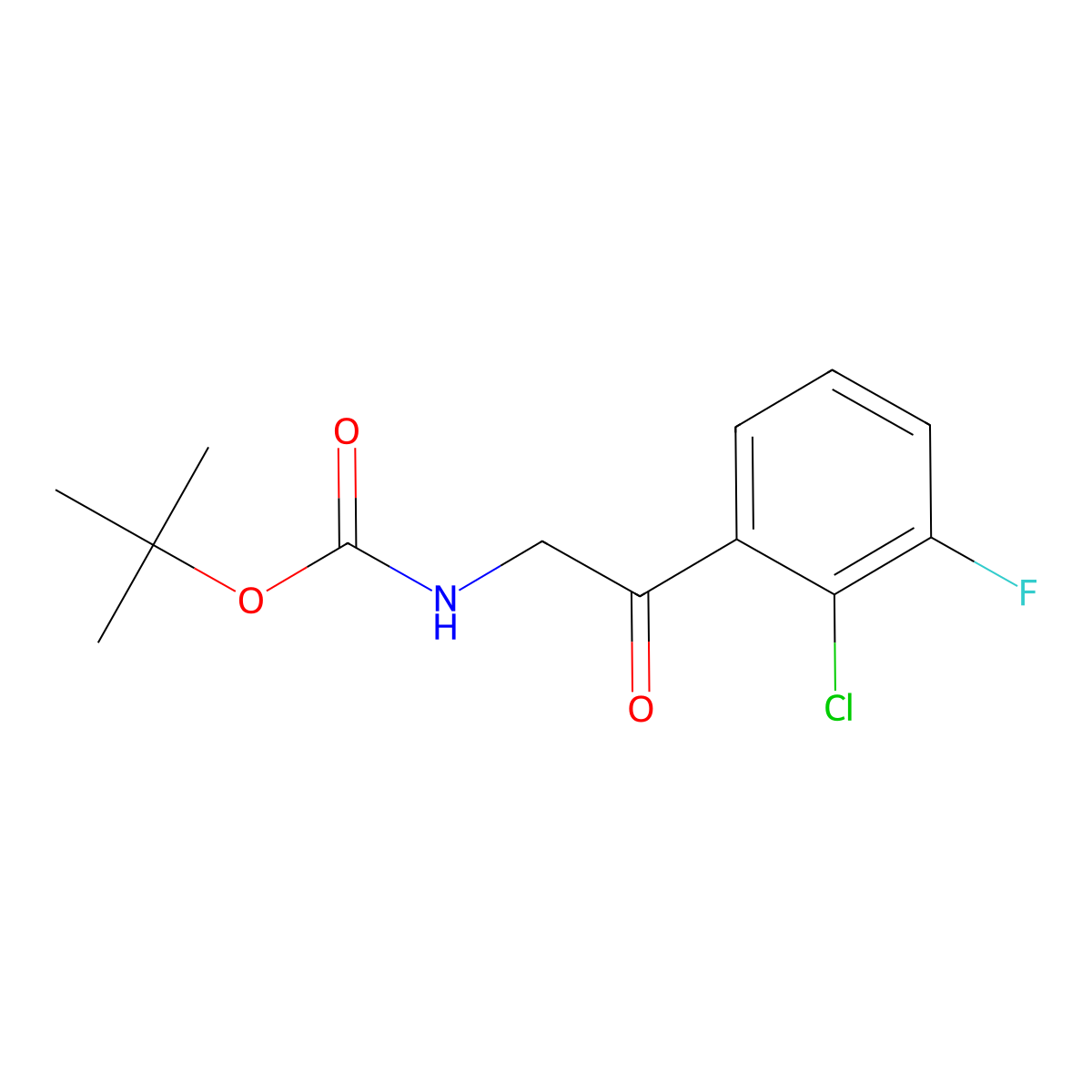 tert-butyl N-[2-(2-chloro-3-fluorophenyl)-2-oxoethyl]carbamate molecular structure, CAS 2680796-41-0