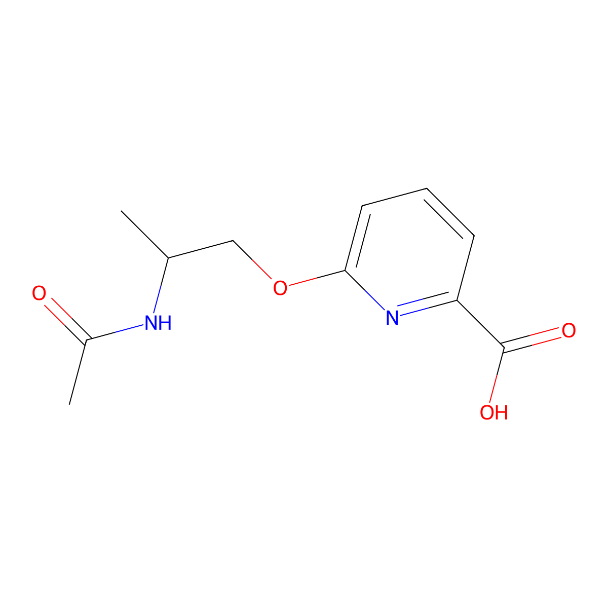6-(2-Acetamidopropoxy)pyridine-2-carboxylic acid molecular structure, CAS 2680796-43-2