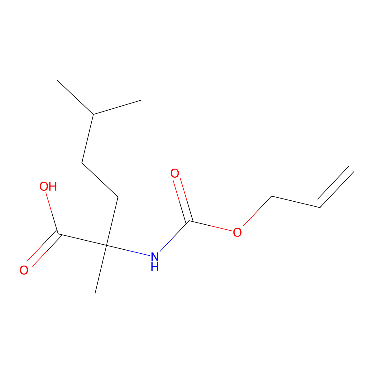 2,5-Dimethyl-2-{[(prop-2-en-1-yloxy)carbonyl]amino}hexanoic acid molecular structure, CAS 2680796-44-3