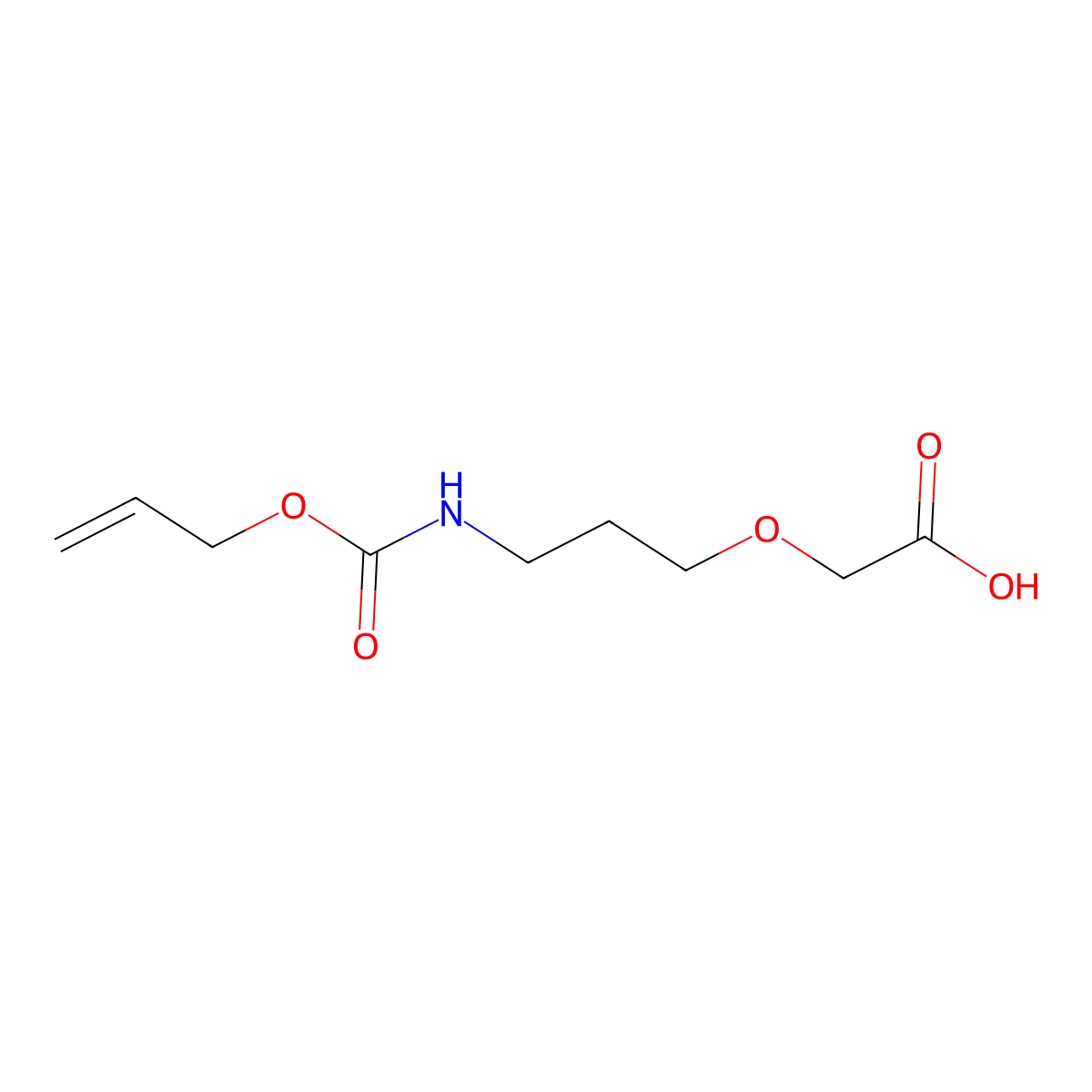 2-(3-{[(Prop-2-en-1-yloxy)carbonyl]amino}propoxy)acetic acid molecular structure, CAS 2680796-51-2