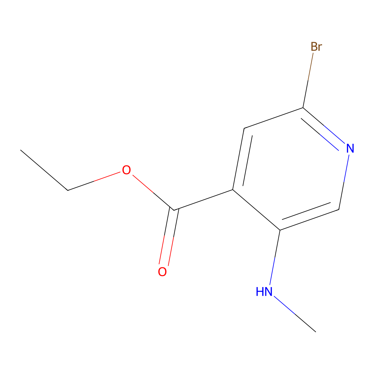 Ethyl 2-bromo-5-(methylamino)pyridine-4-carboxylate molecular structure, CAS 2680796-56-7