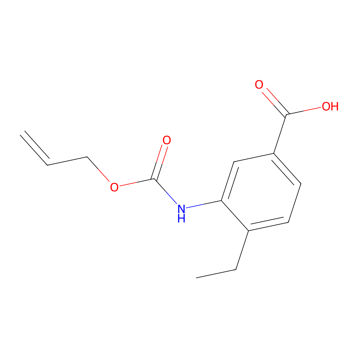 4-Ethyl-3-{[(prop-2-en-1-yloxy)carbonyl]amino}benzoic acid molecular structure, CAS 2680796-72-7