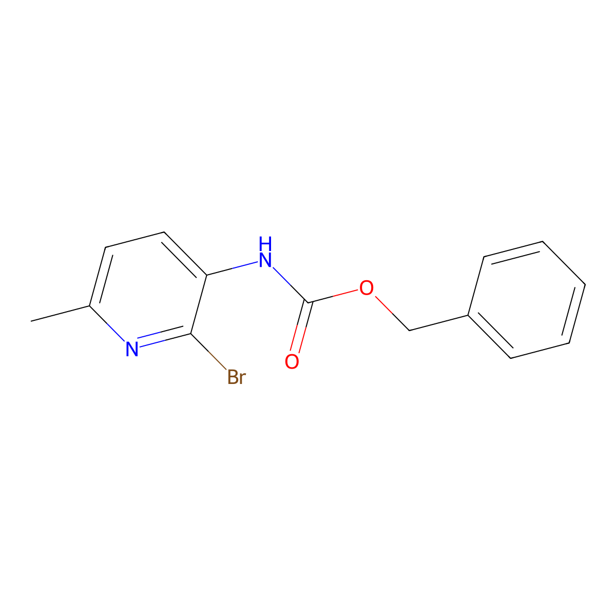 benzyl N-(2-bromo-6-methylpyridin-3-yl)carbamate molecular structure, CAS 2680796-76-1