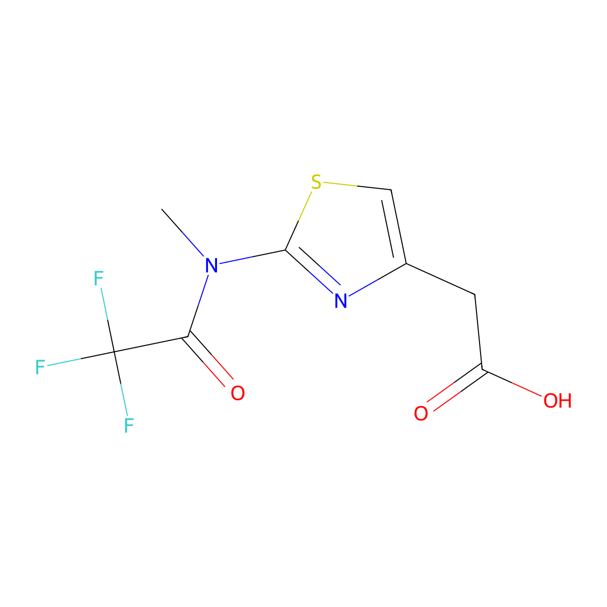 2-[2-(2,2,2-trifluoro-N-methylacetamido)-1,3-thiazol-4-yl]acetic acid molecular structure, CAS 2680796-91-0