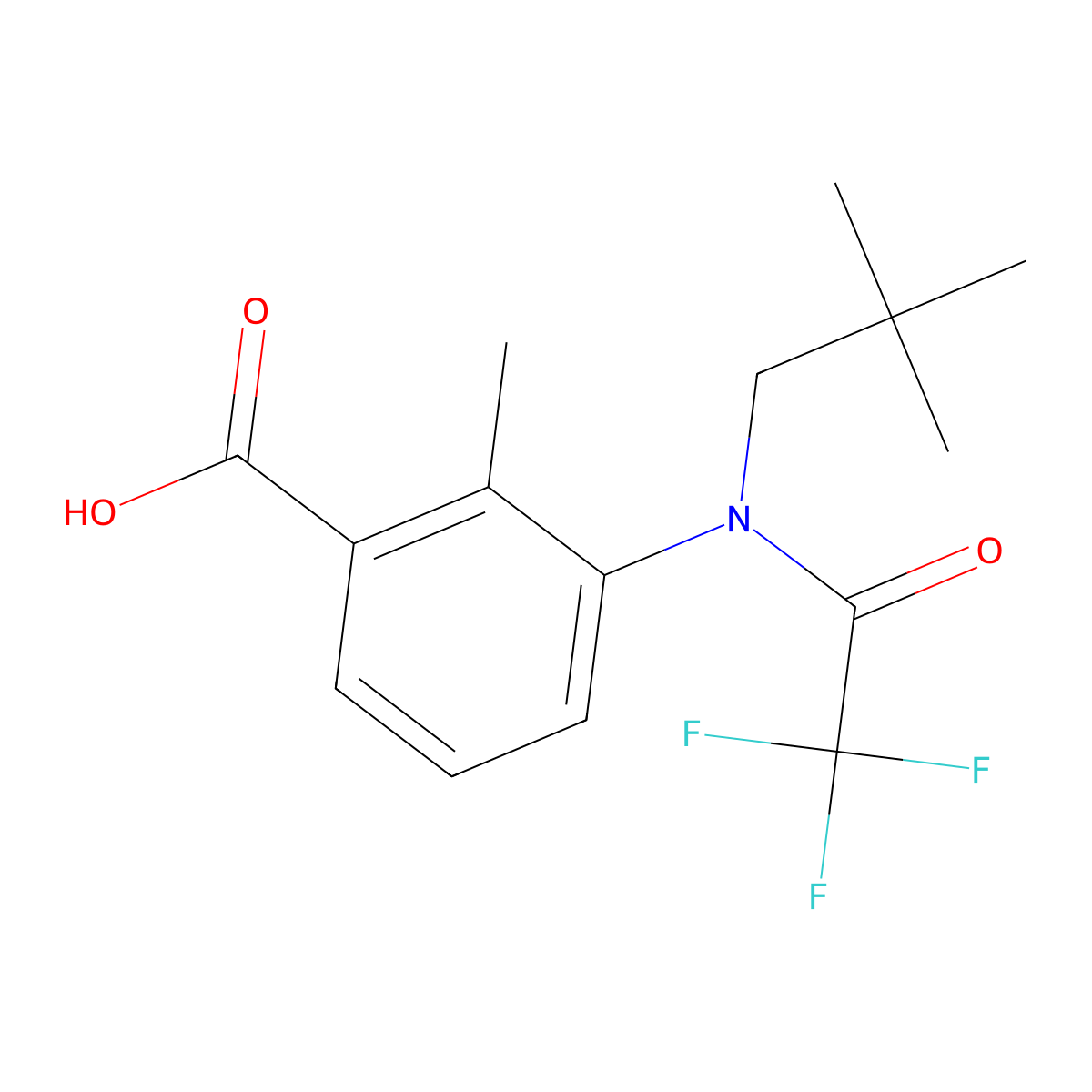 3-[N-(2,2-dimethylpropyl)-2,2,2-trifluoroacetamido]-2-methylbenzoic acid molecular structure, CAS 2680796-94-3