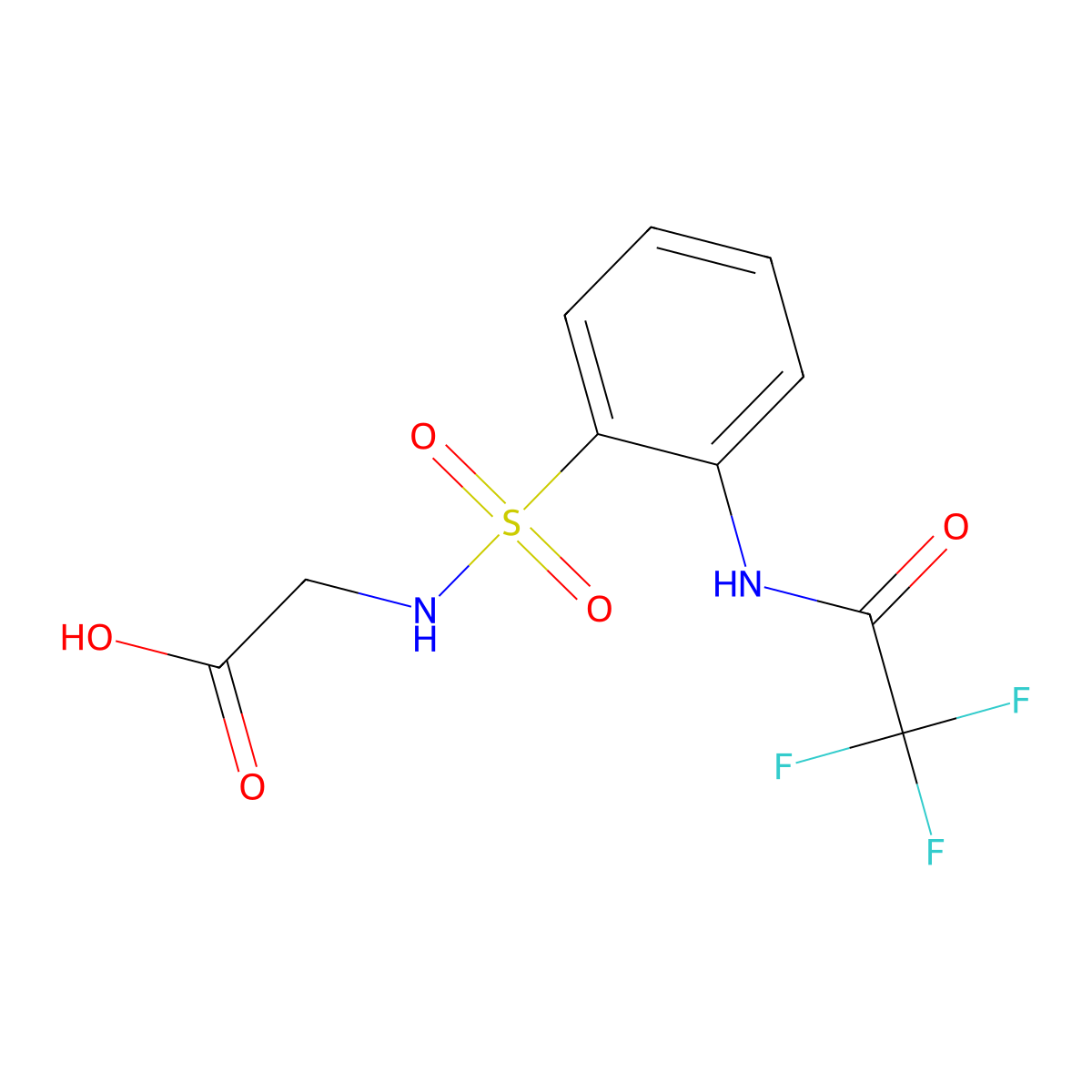 2-[2-(2,2,2-Trifluoroacetamido)benzenesulfonamido]acetic acid molecular structure, CAS 2680796-95-4