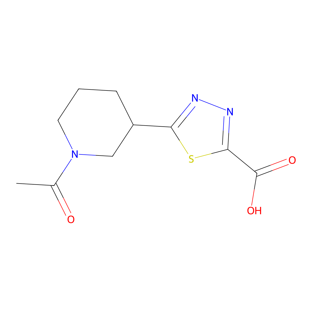 5-(1-Acetylpiperidin-3-yl)-1,3,4-thiadiazole-2-carboxylic acid molecular structure, CAS 2680796-96-5