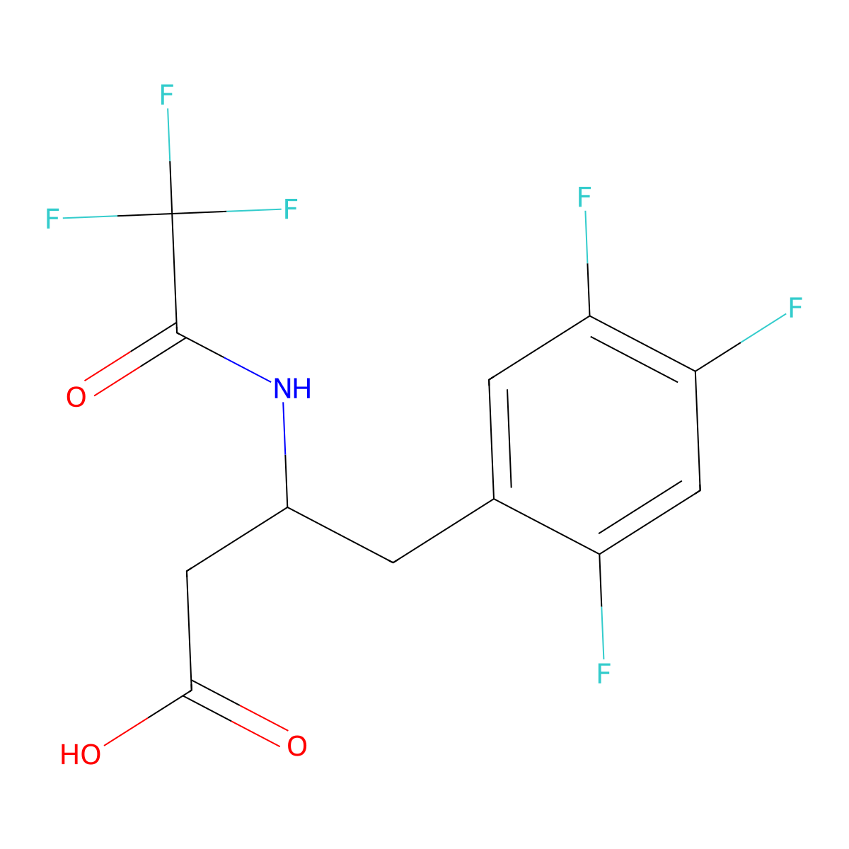 3-(2,2,2-Trifluoroacetamido)-4-(2,4,5-trifluorophenyl)butanoic acid molecular structure, CAS 2680796-99-8
