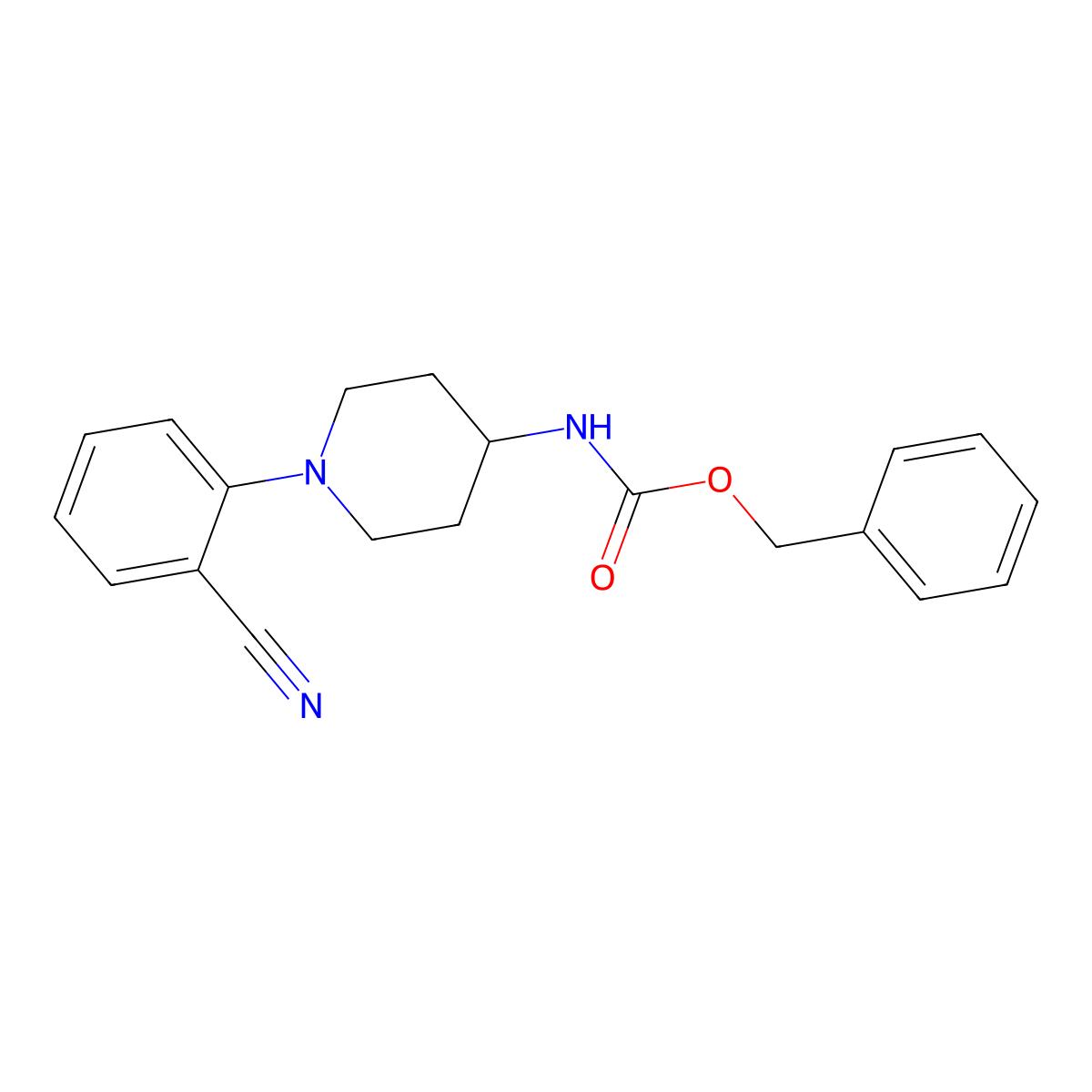 benzyl N-[1-(2-cyanophenyl)piperidin-4-yl]carbamate molecular structure, CAS 2680797-06-0