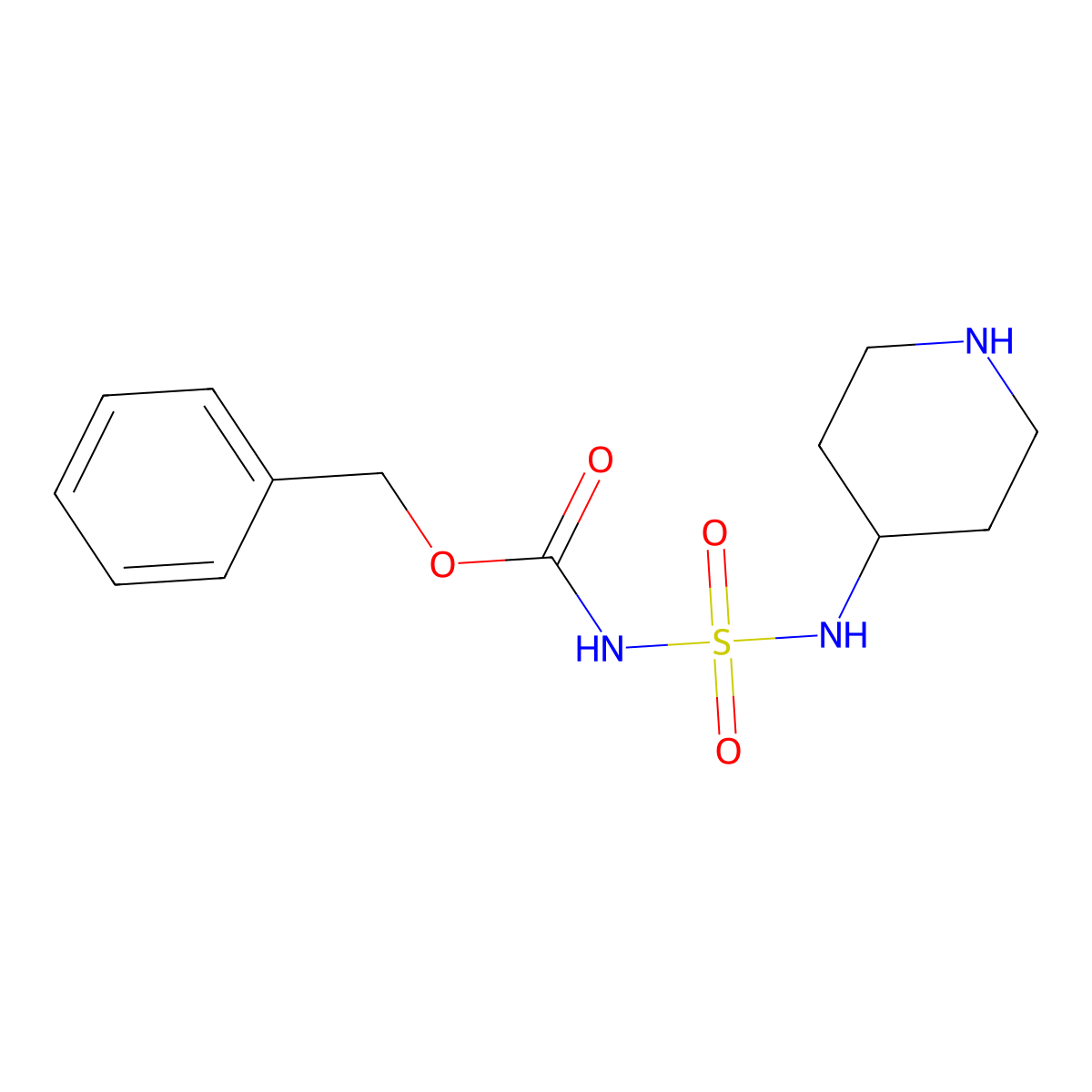 benzyl N-[(piperidin-4-yl)sulfamoyl]carbamate molecular structure, CAS 2680797-08-2