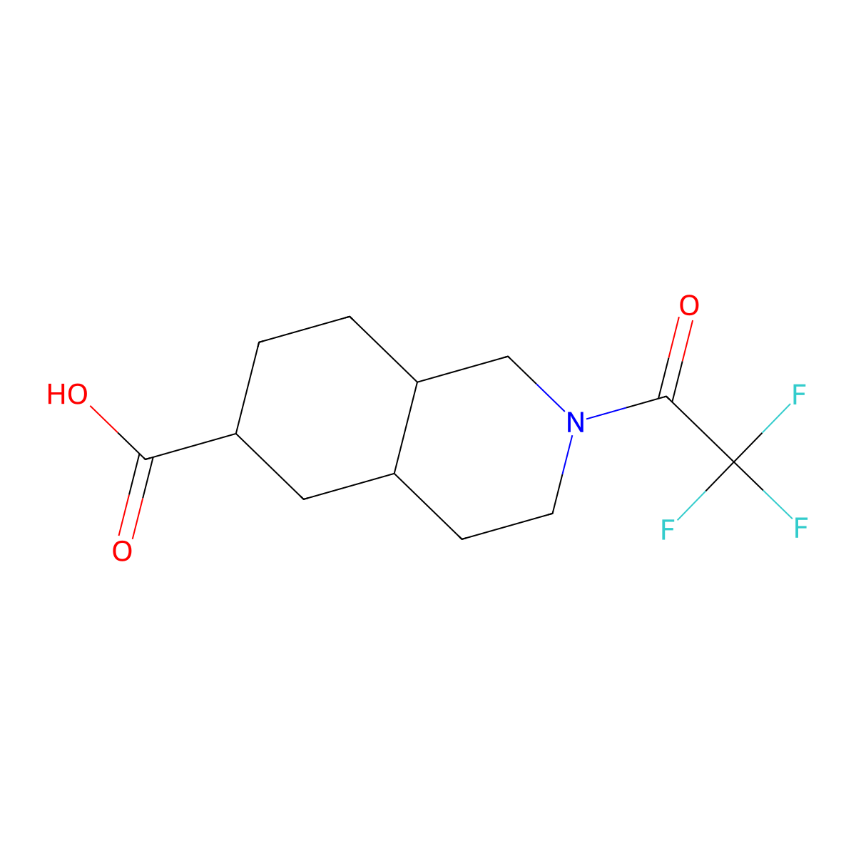 2-(2,2,2-Trifluoroacetyl)-decahydroisoquinoline-6-carboxylic acid molecular structure, CAS 2680797-10-6