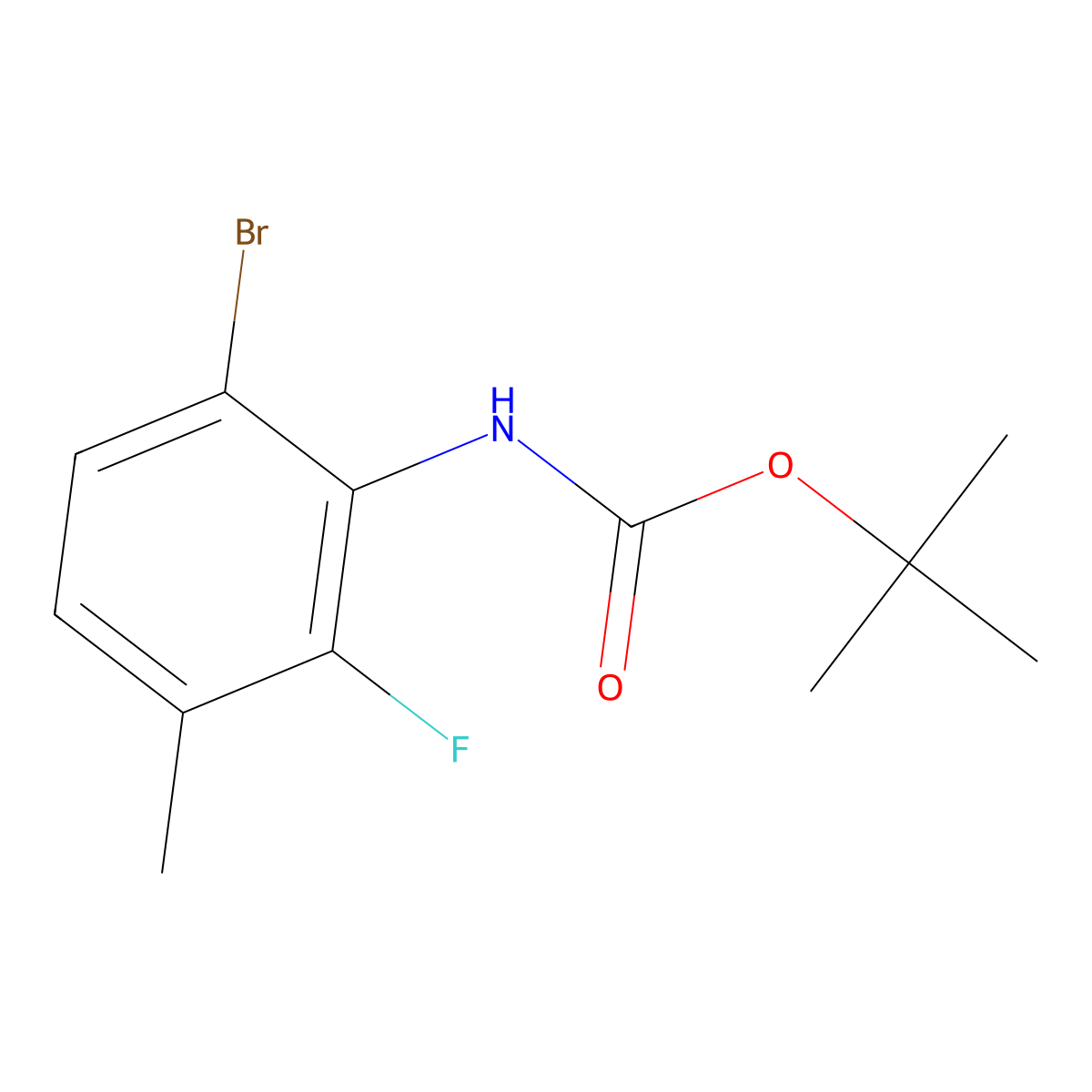 tert-butyl N-(6-bromo-2-fluoro-3-methylphenyl)carbamate molecular structure, CAS 2680797-12-8