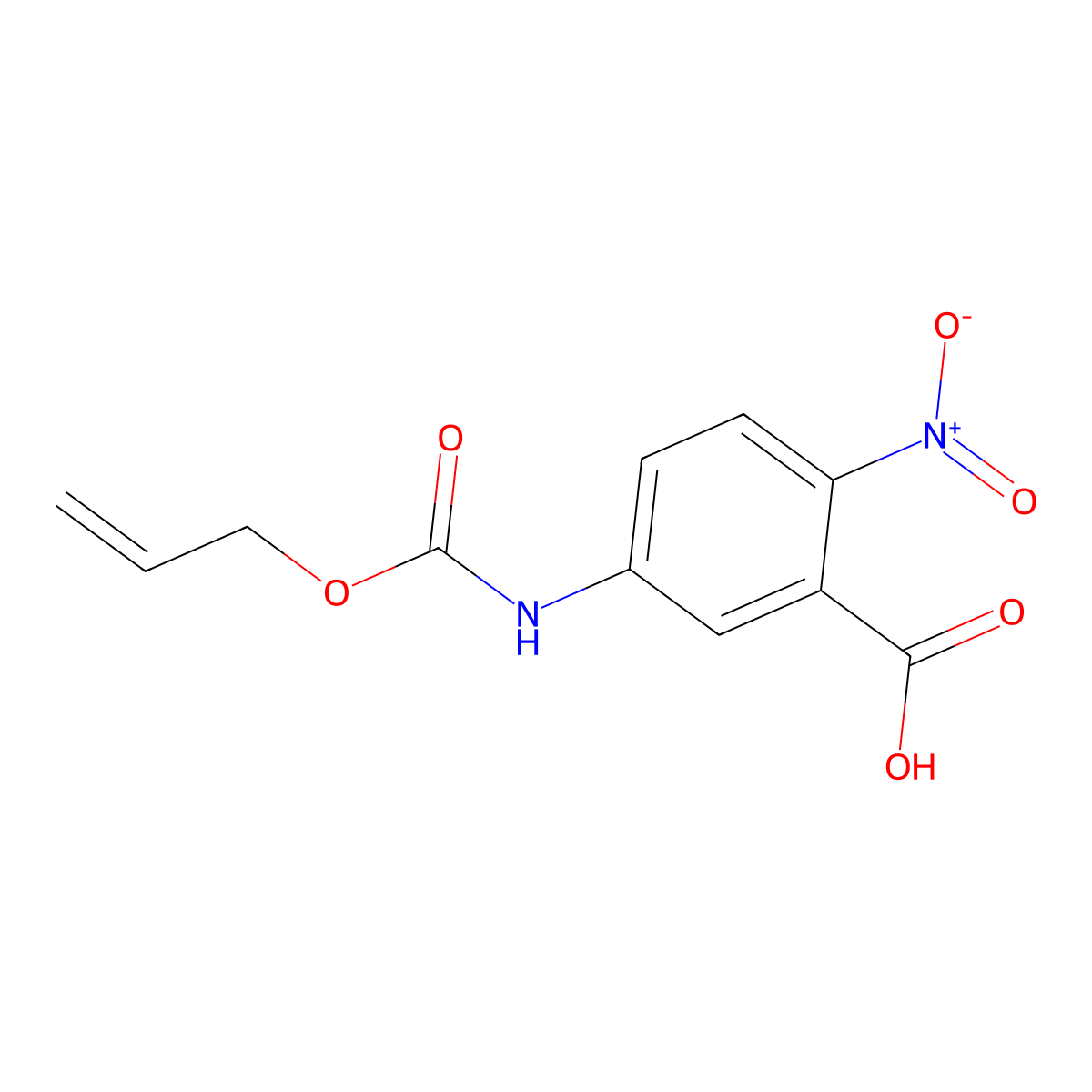 2-Nitro-5-{[(prop-2-en-1-yloxy)carbonyl]amino}benzoic acid molecular structure, CAS 2680797-14-0