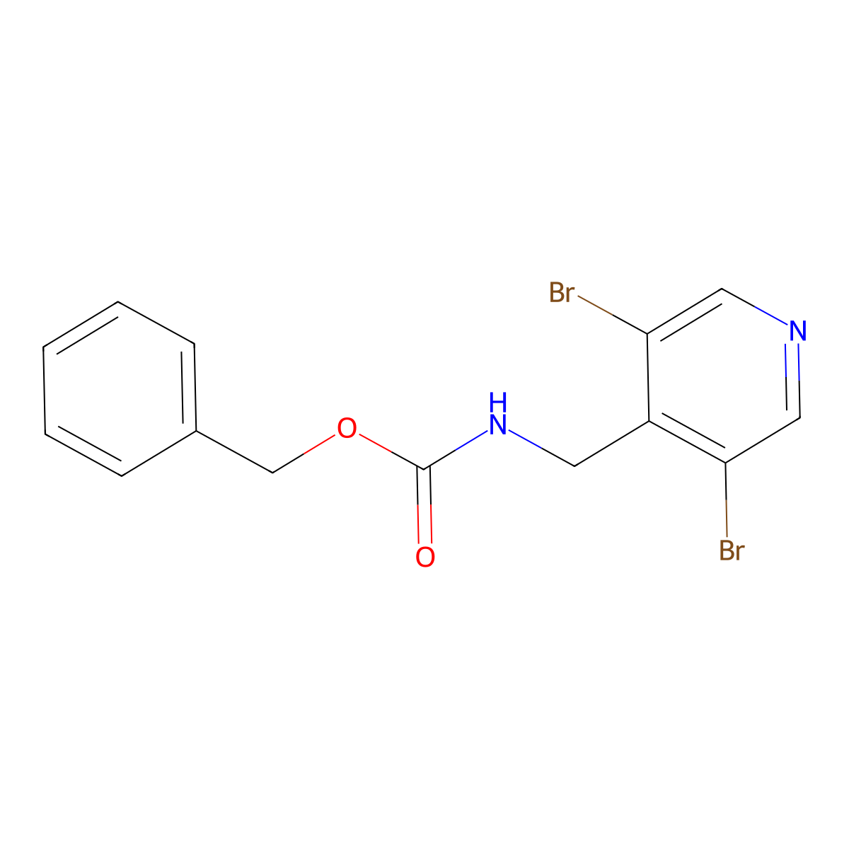 benzyl N-[(3,5-dibromopyridin-4-yl)methyl]carbamate molecular structure, CAS 2680797-20-8