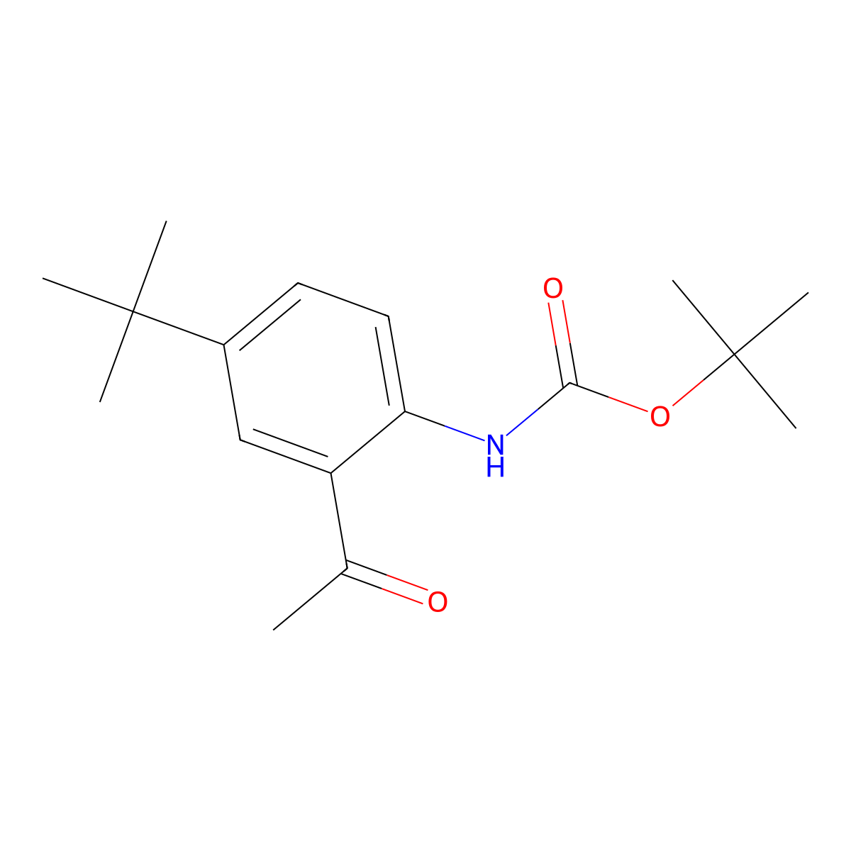 (2-Acetyl-4-tert-butyl-phenyl)-carbamic acid tert-butyl ester molecular structure, CAS 2680797-22-0