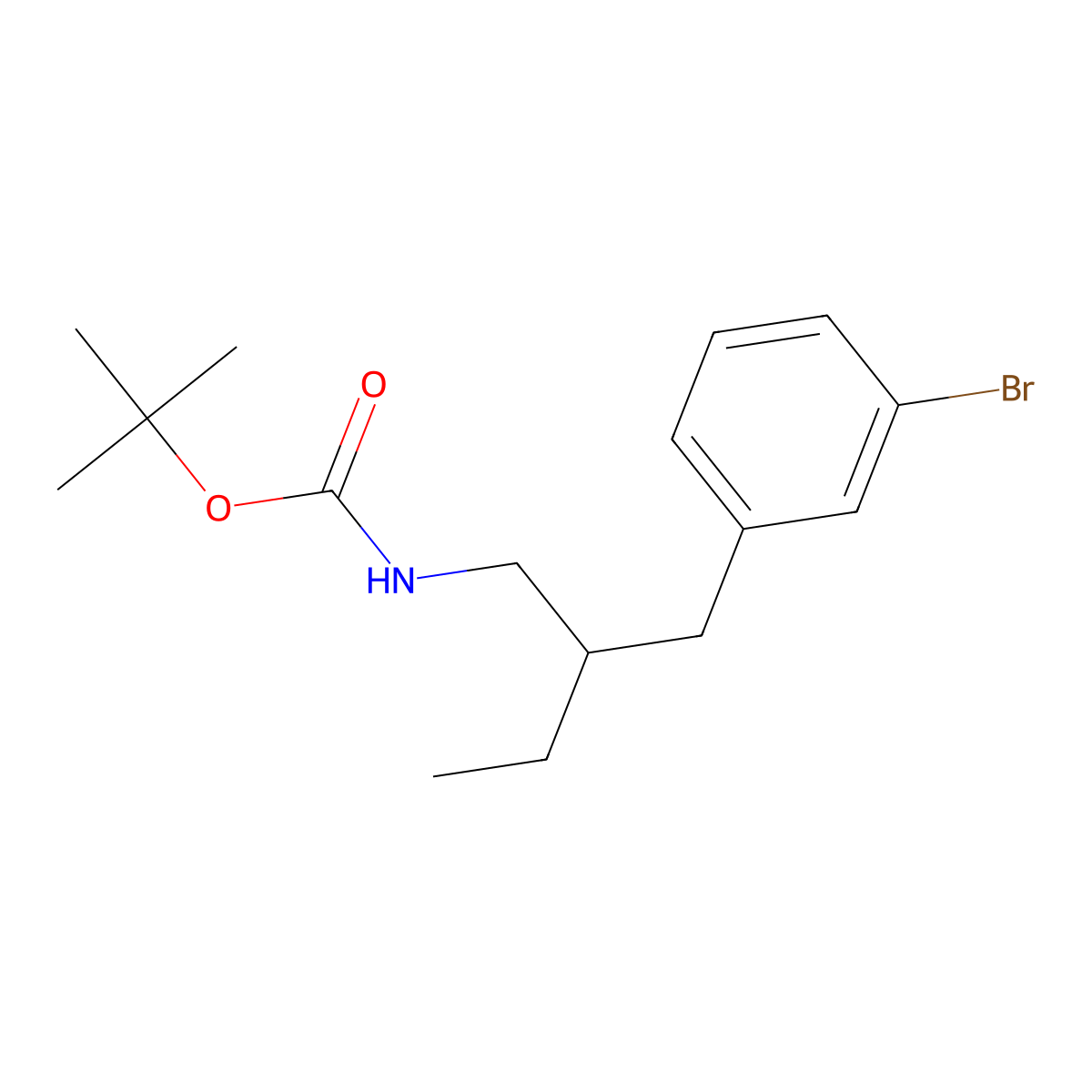 tert-butyl N-{2-[(3-bromophenyl)methyl]butyl}carbamate molecular structure, CAS 2680797-32-2