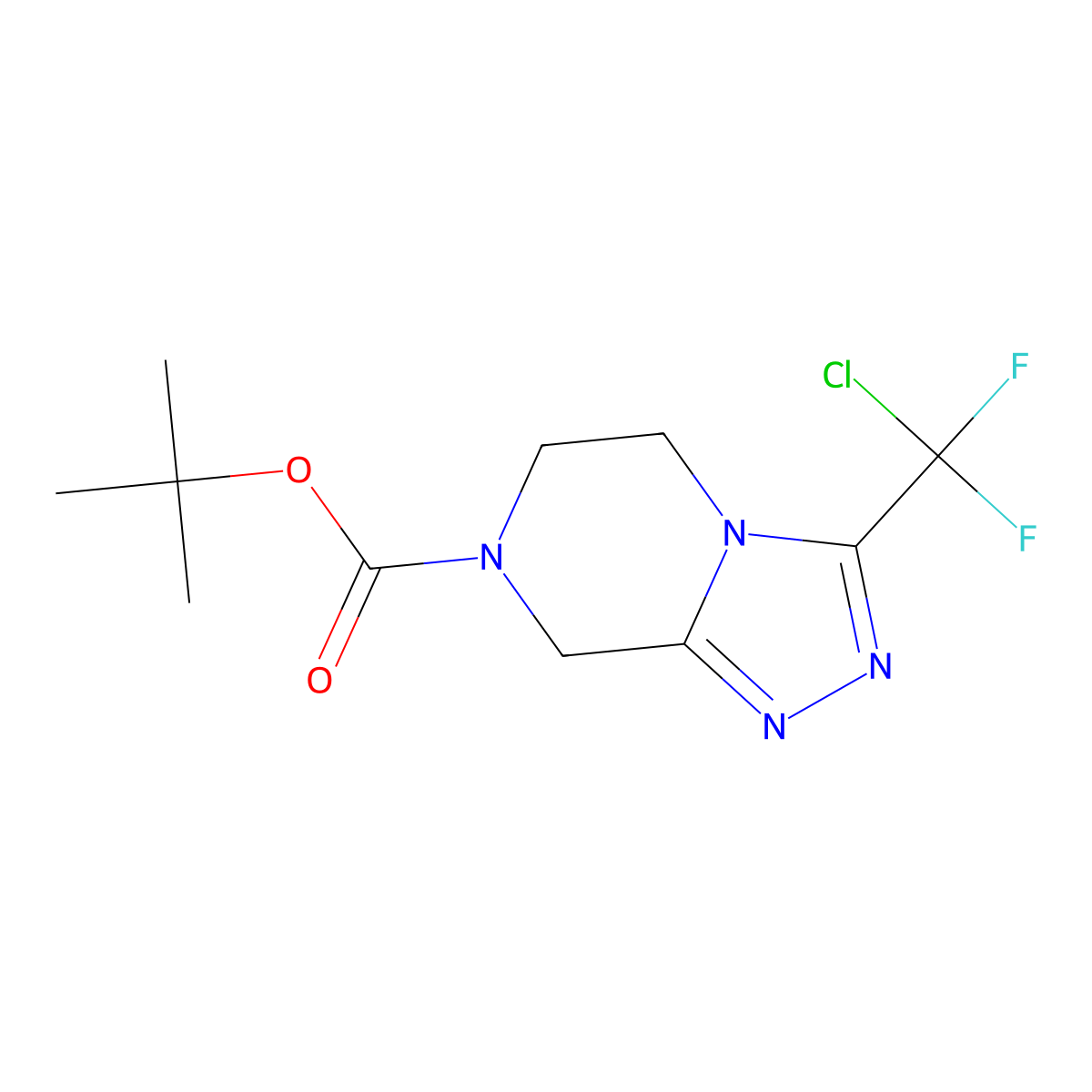tert-butyl 3-(chlorodifluoromethyl)-5H,6H,7H,8H-[1,2,4]triazolo[4,3-a]pyrazine-7-carboxylate molecular structure, CAS 2680797-44-6