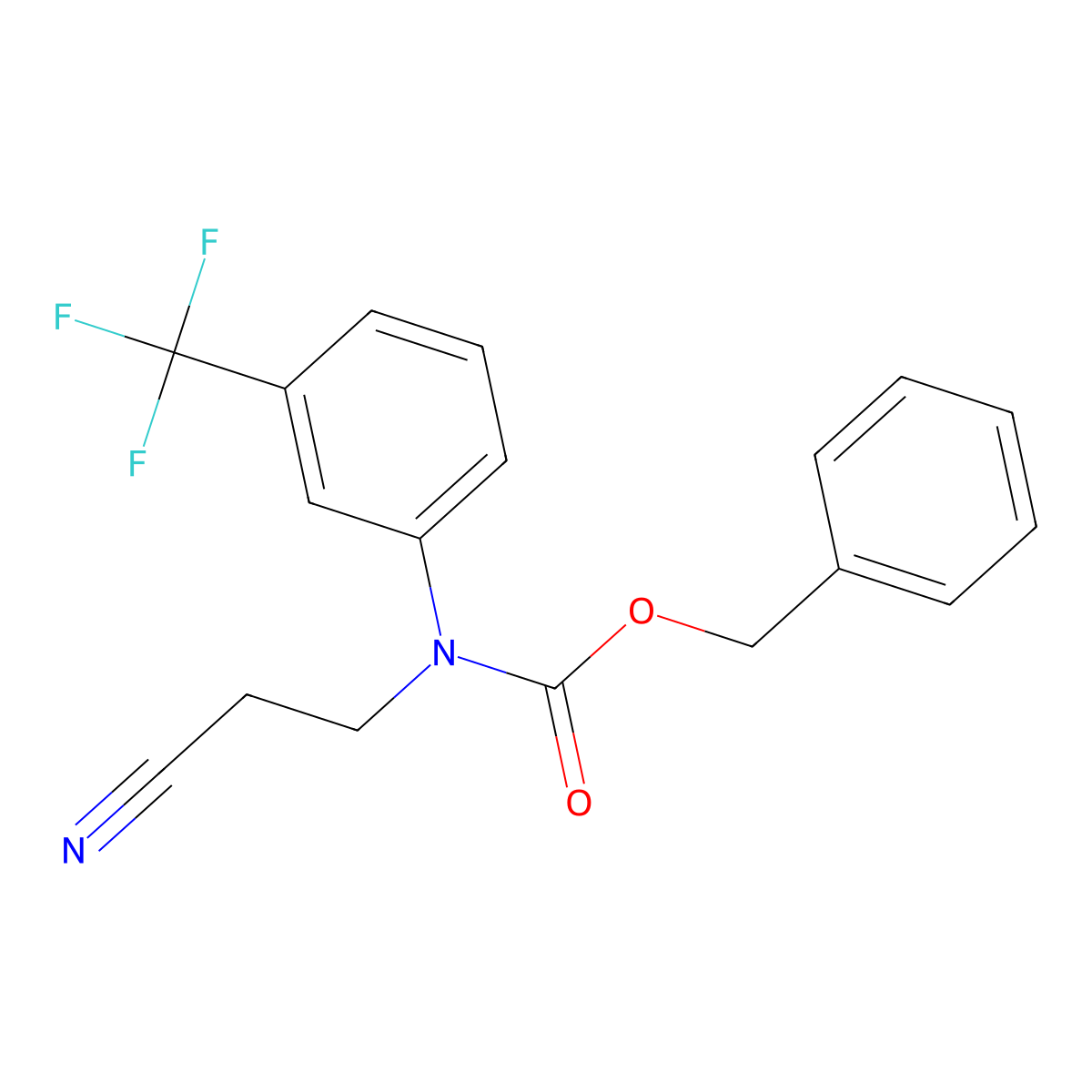 benzyl N-(2-cyanoethyl)-N-[3-(trifluoromethyl)phenyl]carbamate molecular structure, CAS 2680797-46-8