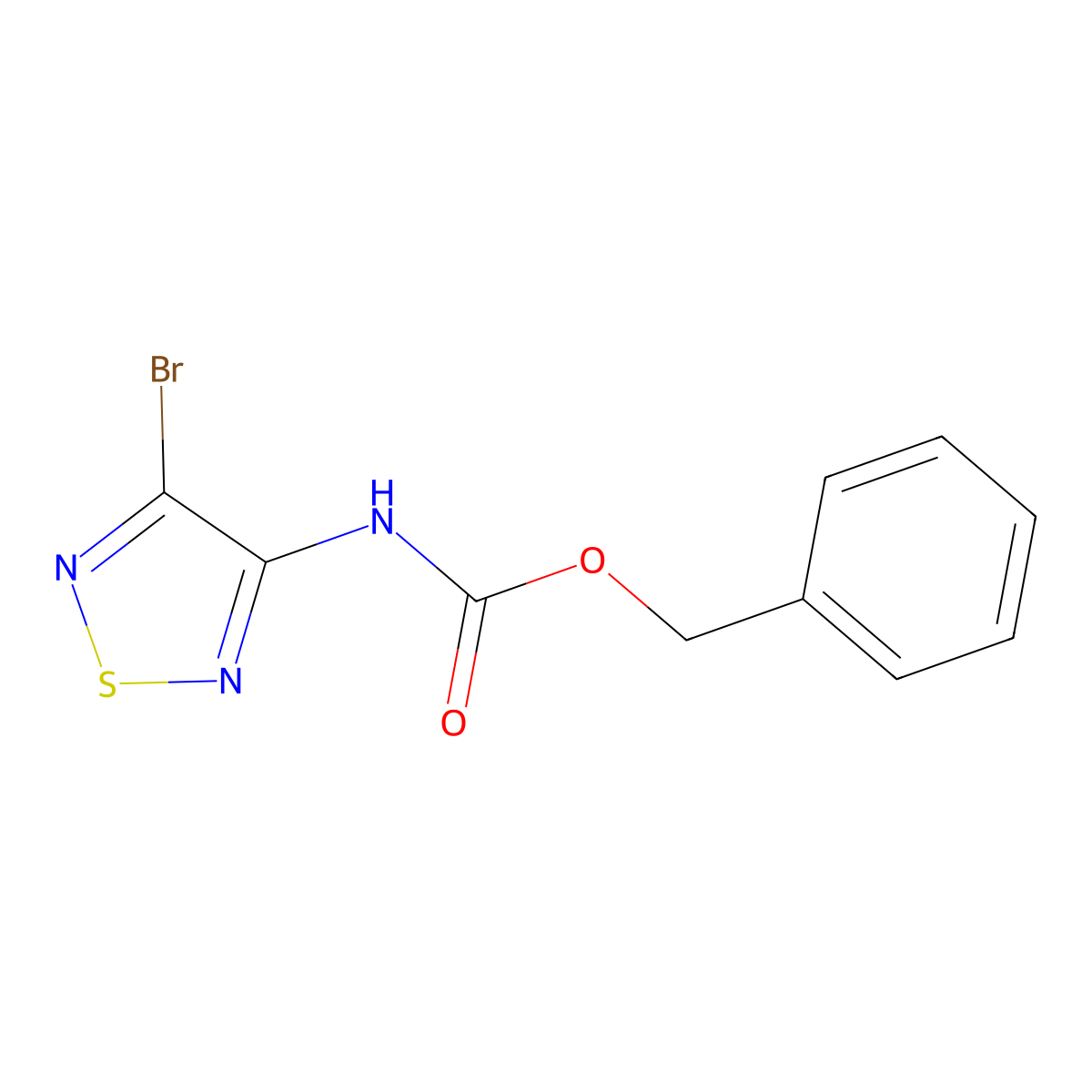 benzyl N-(4-bromo-1,2,5-thiadiazol-3-yl)carbamate molecular structure, CAS 2680797-49-1