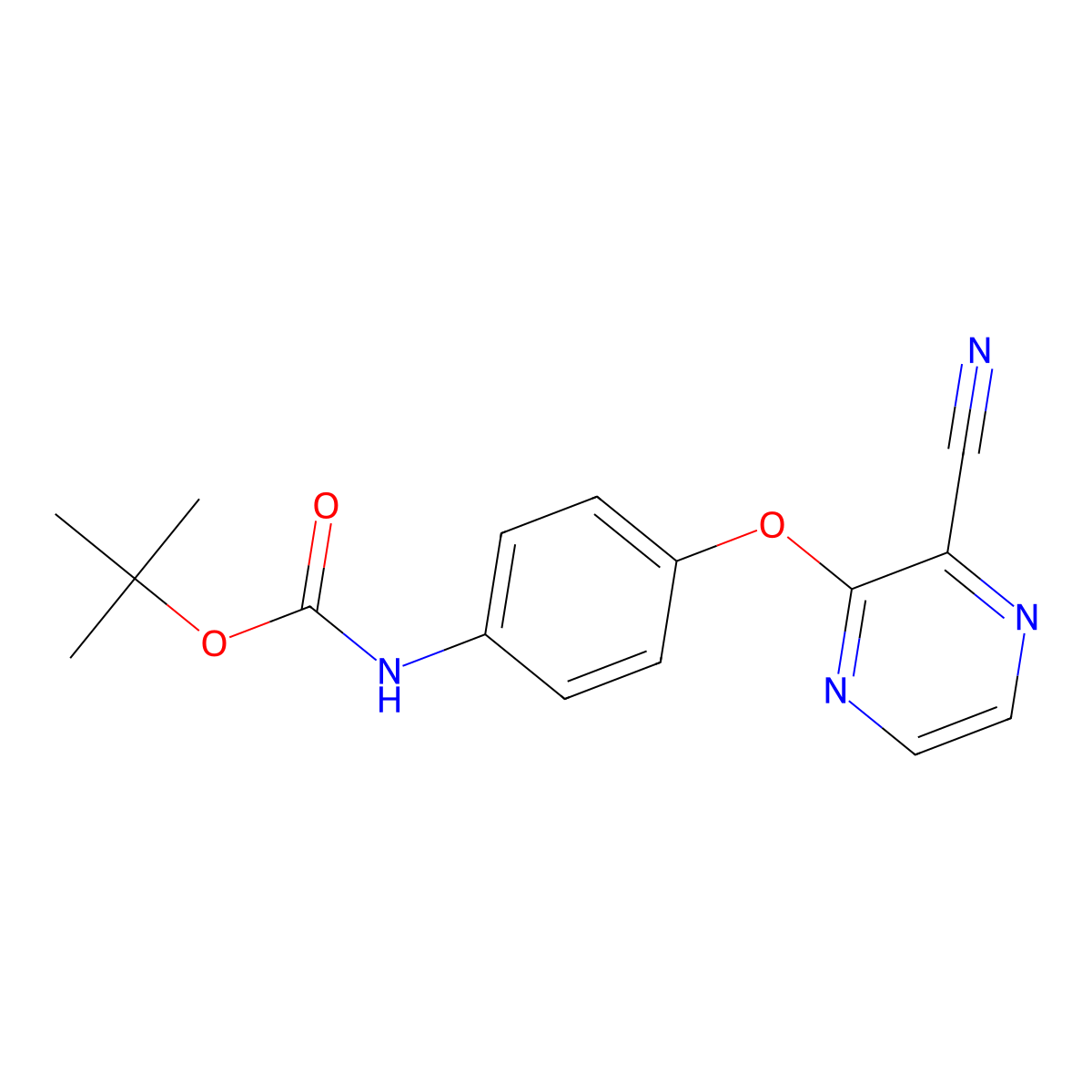 tert-butyl N-{4-[(3-cyanopyrazin-2-yl)oxy]phenyl}carbamate molecular structure, CAS 2680797-51-5