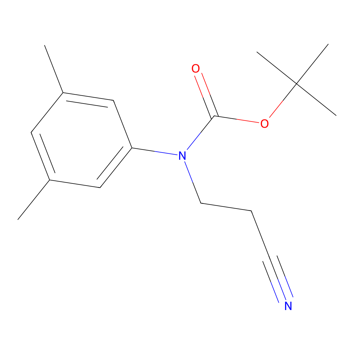 tert-butyl N-(2-cyanoethyl)-N-(3,5-dimethylphenyl)carbamate molecular structure, CAS 2680797-53-7