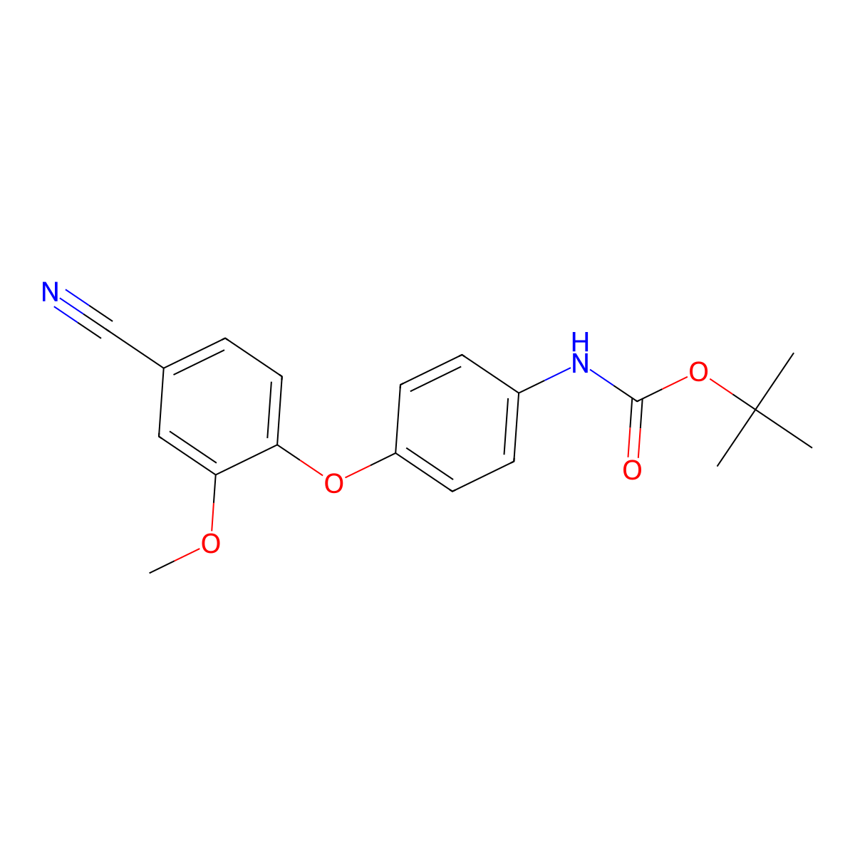 tert-butyl N-[4-(4-cyano-2-methoxyphenoxy)phenyl]carbamate molecular structure, CAS 2680797-57-1