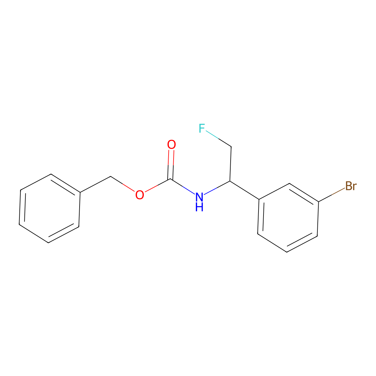 benzyl N-[1-(3-bromophenyl)-2-fluoroethyl]carbamate molecular structure, CAS 2680797-62-8