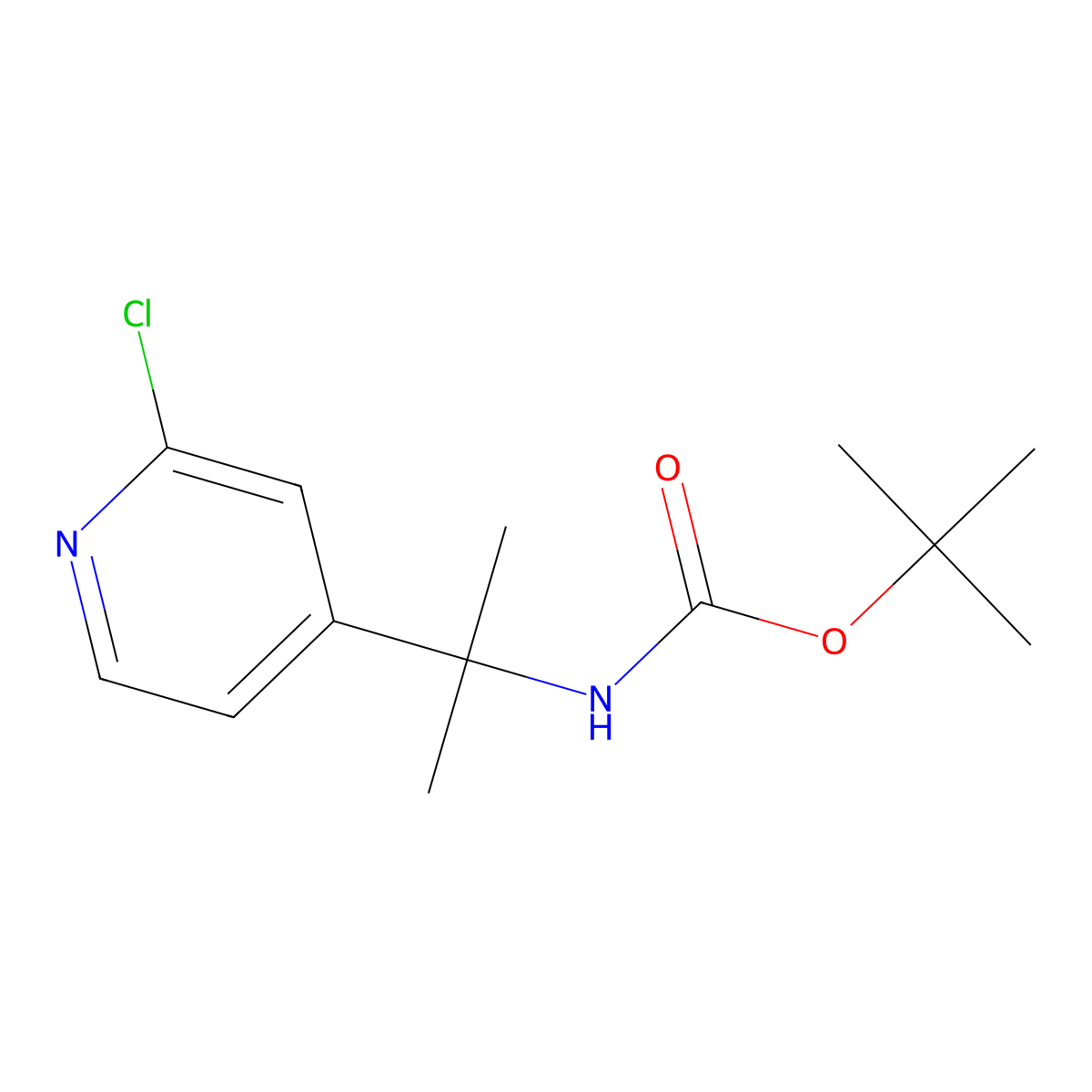 tert-butyl N-[2-(2-chloropyridin-4-yl)propan-2-yl]carbamate molecular structure, CAS 2680797-70-8