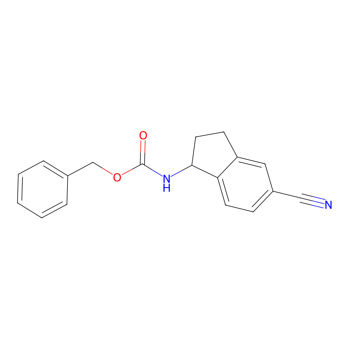 benzyl N-(5-cyano-2,3-dihydro-1H-inden-1-yl)carbamate molecular structure, CAS 2680797-79-7
