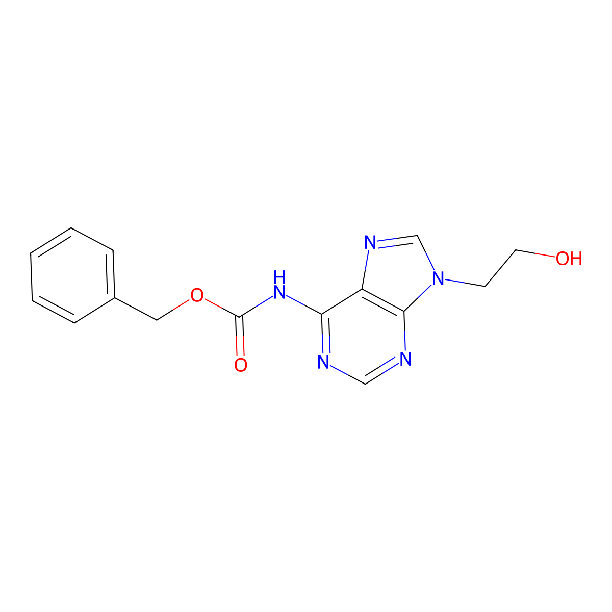 benzyl N-[9-(2-hydroxyethyl)-9H-purin-6-yl]carbamate molecular structure, CAS 2680798-00-7