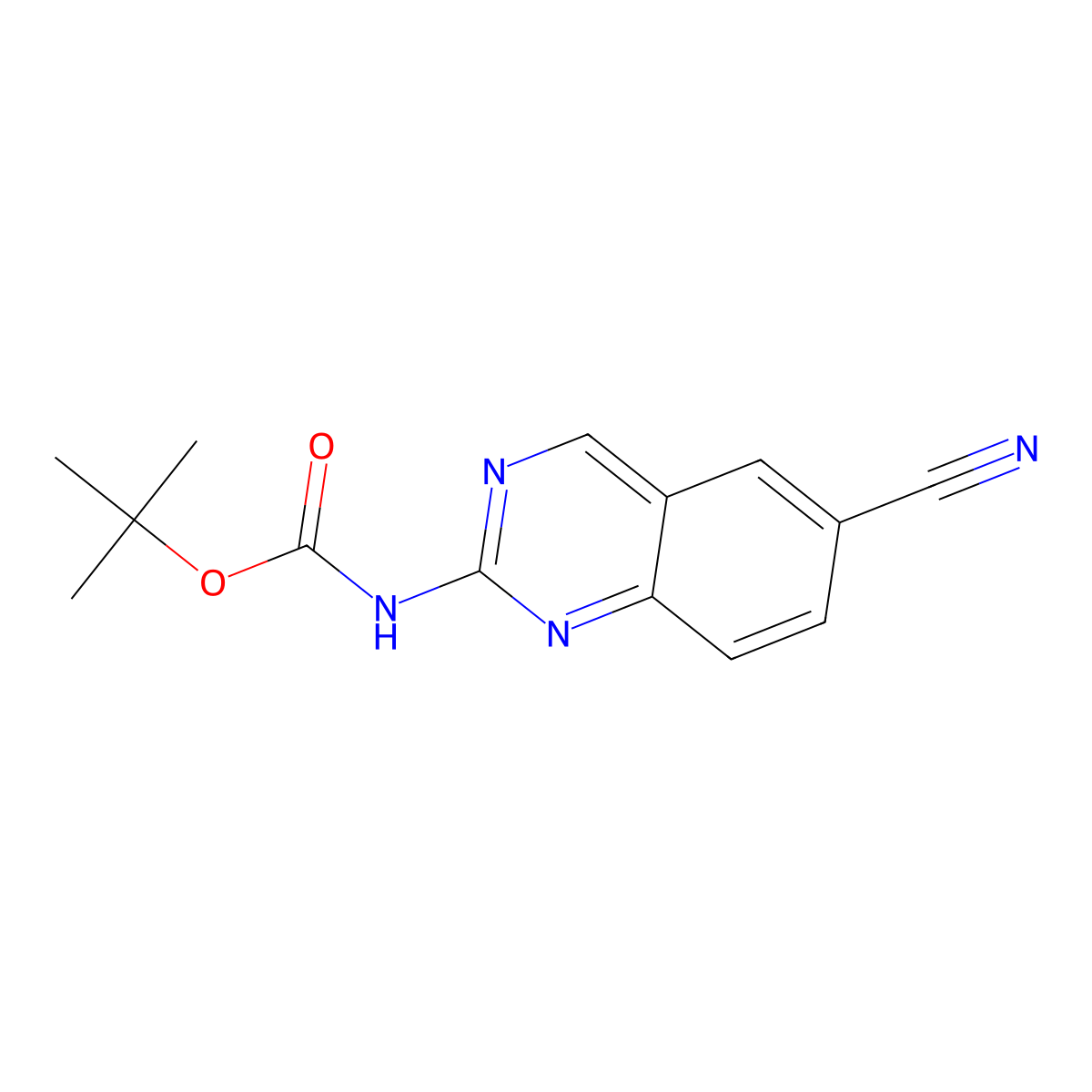 tert-butyl N-(6-cyanoquinazolin-2-yl)carbamate molecular structure, CAS 2680798-01-8