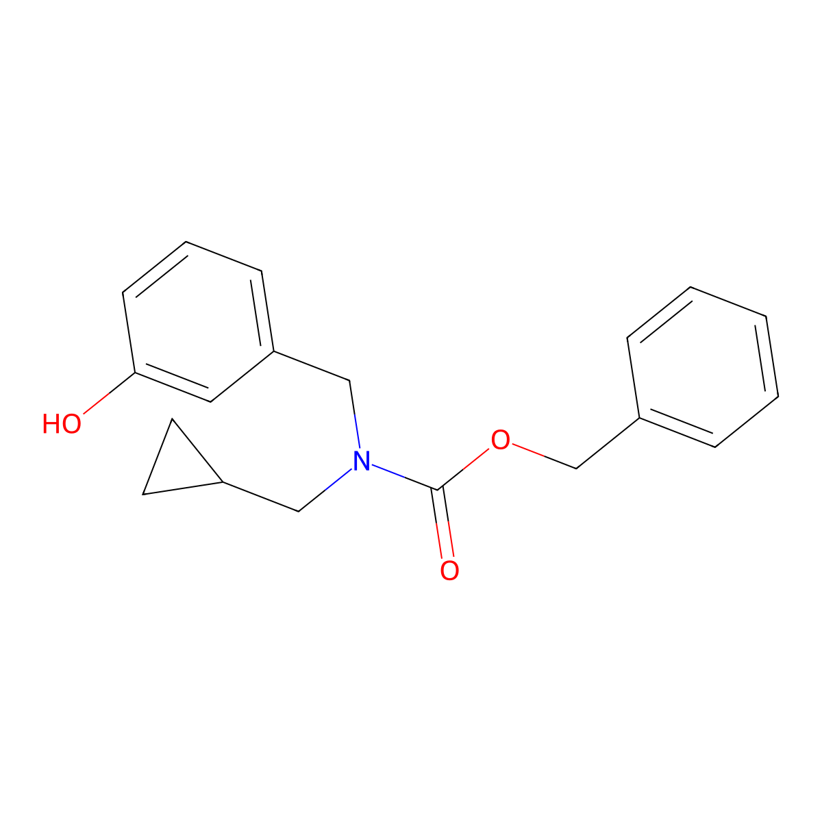 benzyl N-(cyclopropylmethyl)-N-[(3-hydroxyphenyl)methyl]carbamate molecular structure, CAS 2680798-03-0