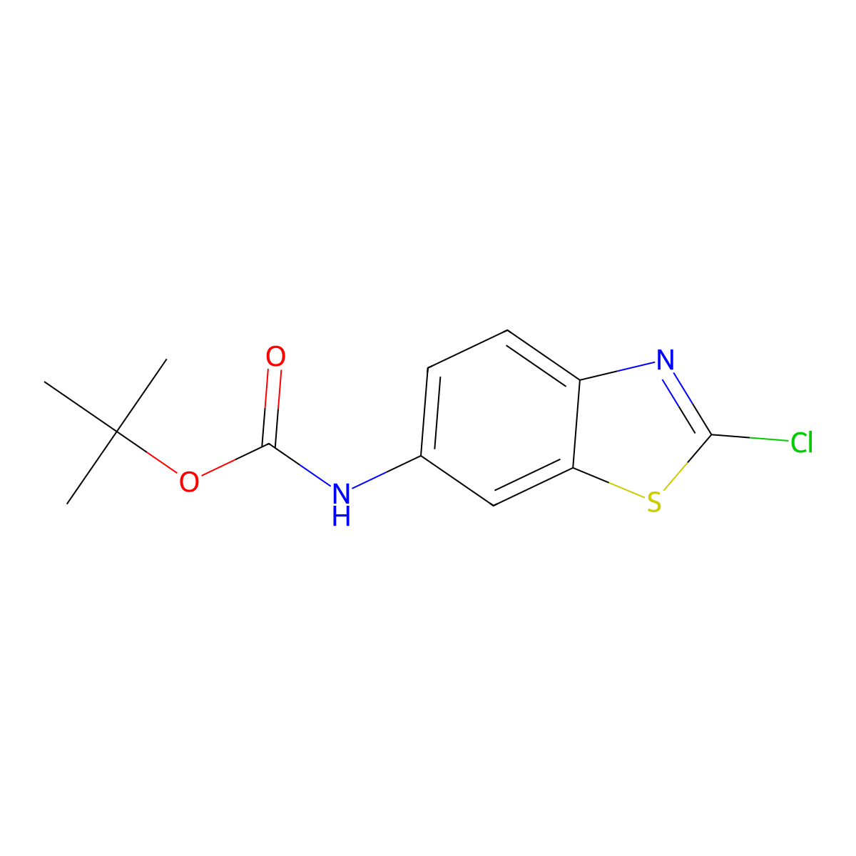 tert-butyl N-(2-chloro-1,3-benzothiazol-6-yl)carbamate molecular structure, CAS 2680798-06-3