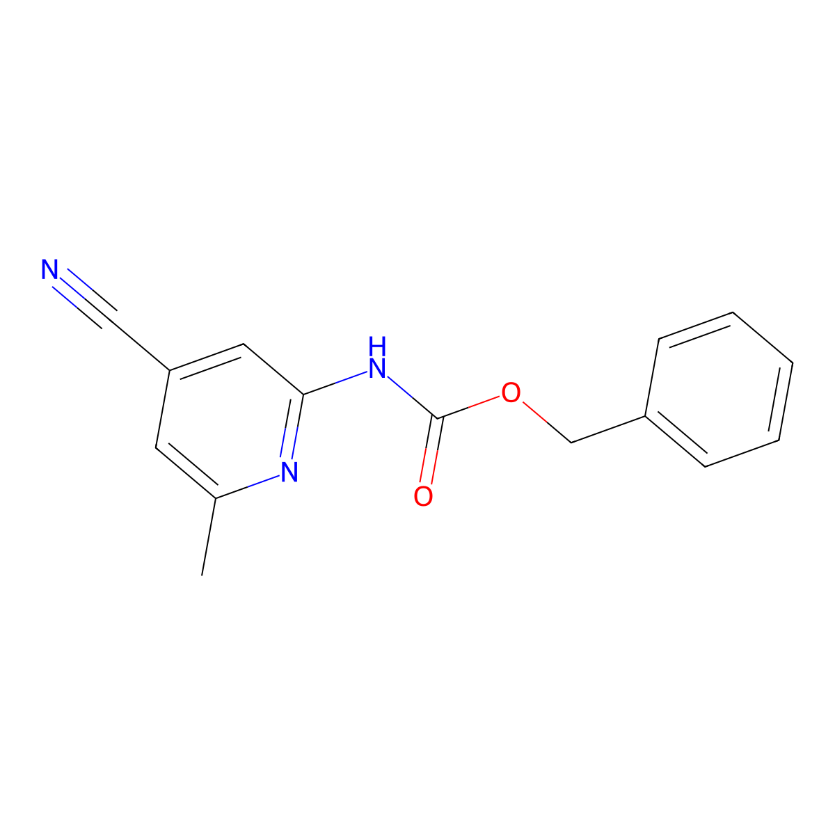 benzyl N-(4-cyano-6-methylpyridin-2-yl)carbamate molecular structure, CAS 2680798-08-5