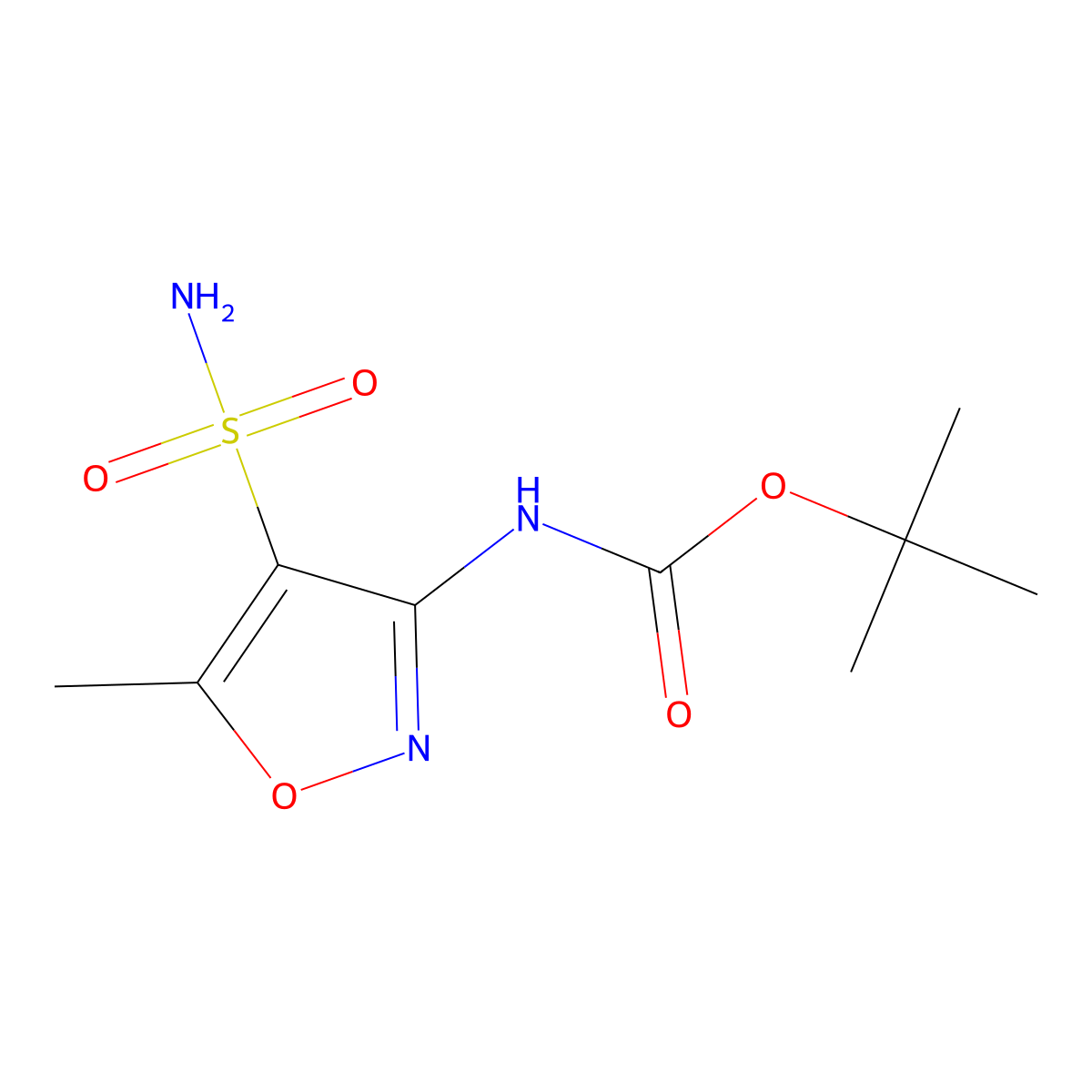tert-butyl N-(5-methyl-4-sulfamoyl-1,2-oxazol-3-yl)carbamate molecular structure, CAS 2680798-13-2