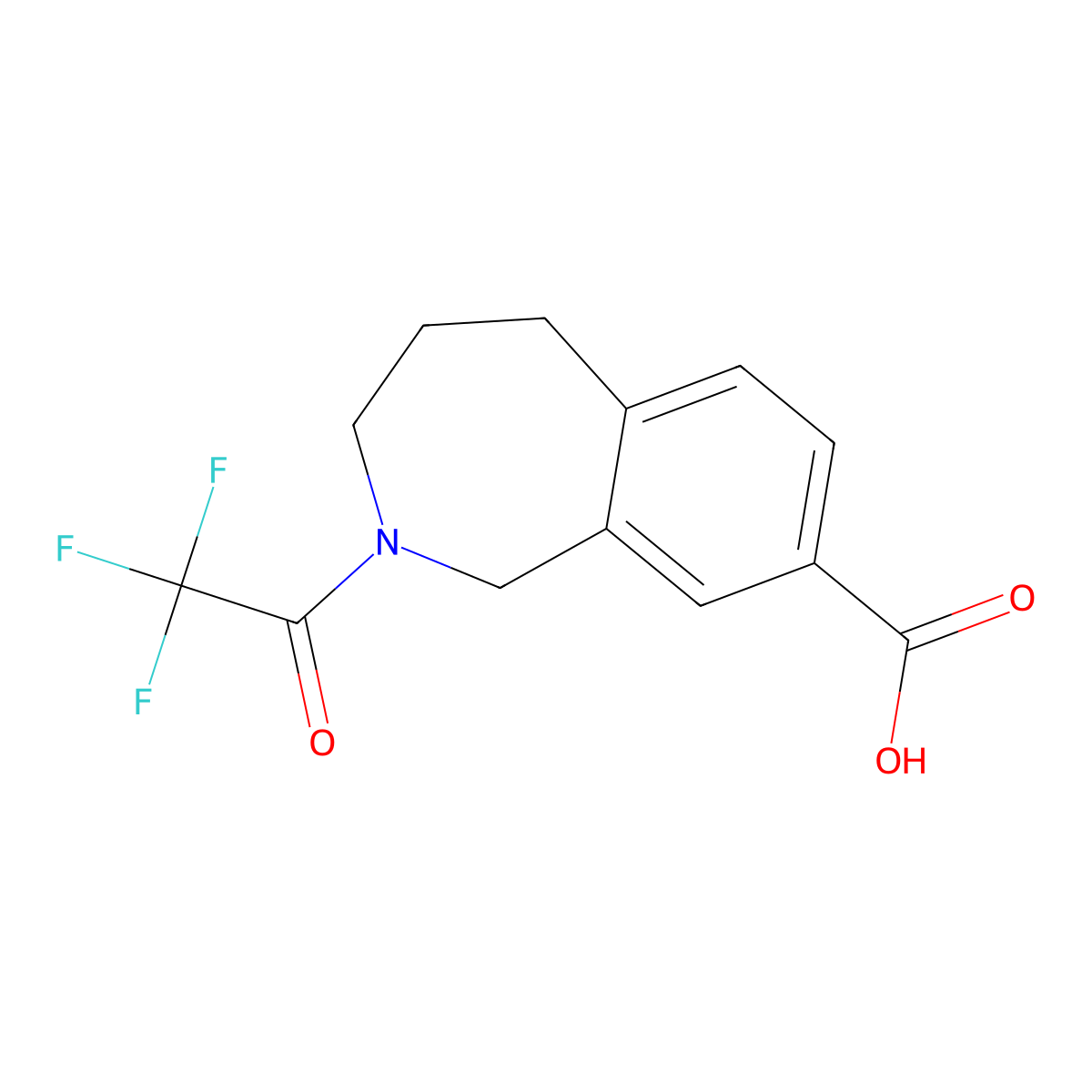 2-(2,2,2-trifluoroacetyl)-2,3,4,5-tetrahydro-1H-2-benzazepine-8-carboxylic acid molecular structure, CAS 2680798-32-5