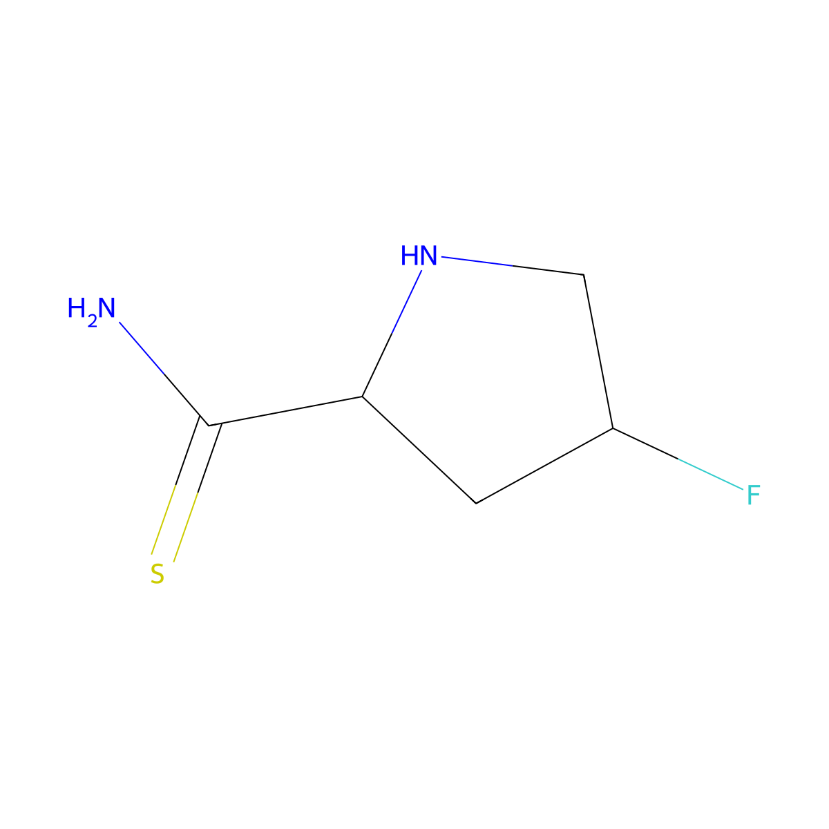 4-Fluoropyrrolidine-2-carbothioamide molecular structure, CAS 2680798-36-9