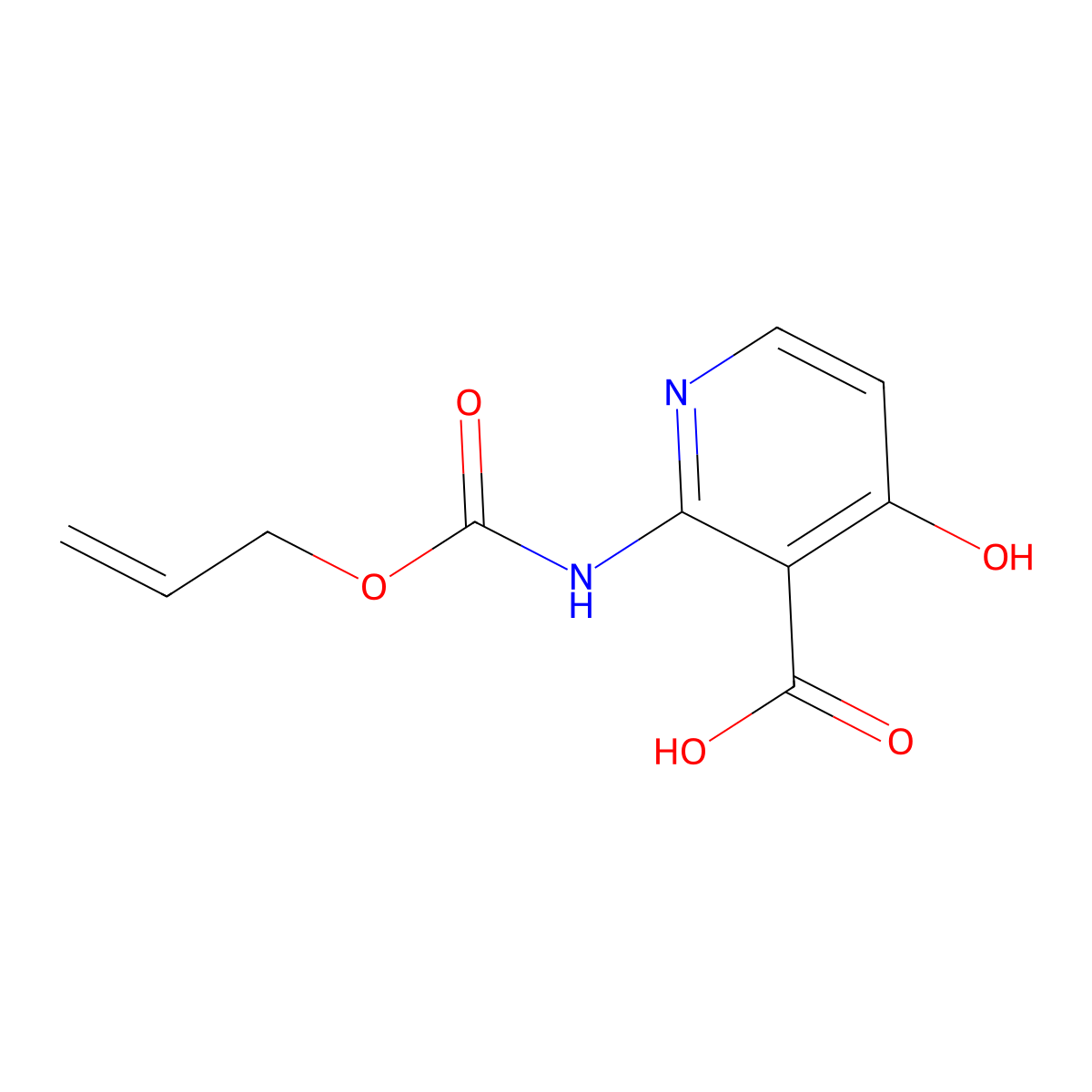 4-Hydroxy-2-{[(prop-2-en-1-yloxy)carbonyl]amino}pyridine-3-carboxylic acid molecular structure, CAS 2680798-41-6
