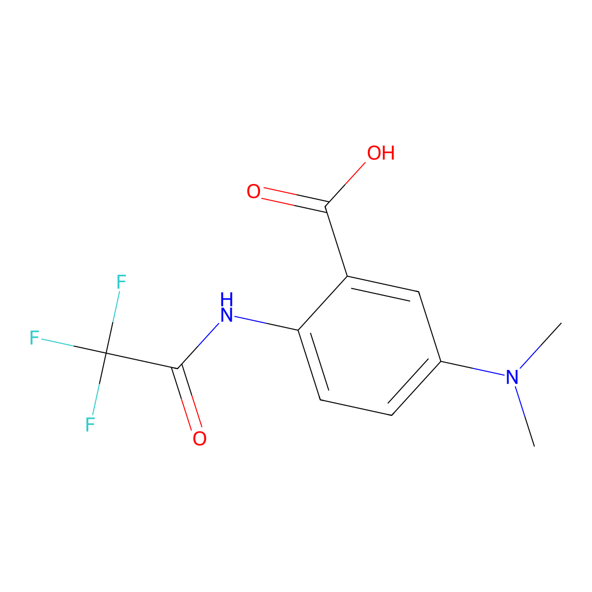 5-(Dimethylamino)-2-(2,2,2-trifluoroacetamido)benzoic acid molecular structure, CAS 2680798-42-7